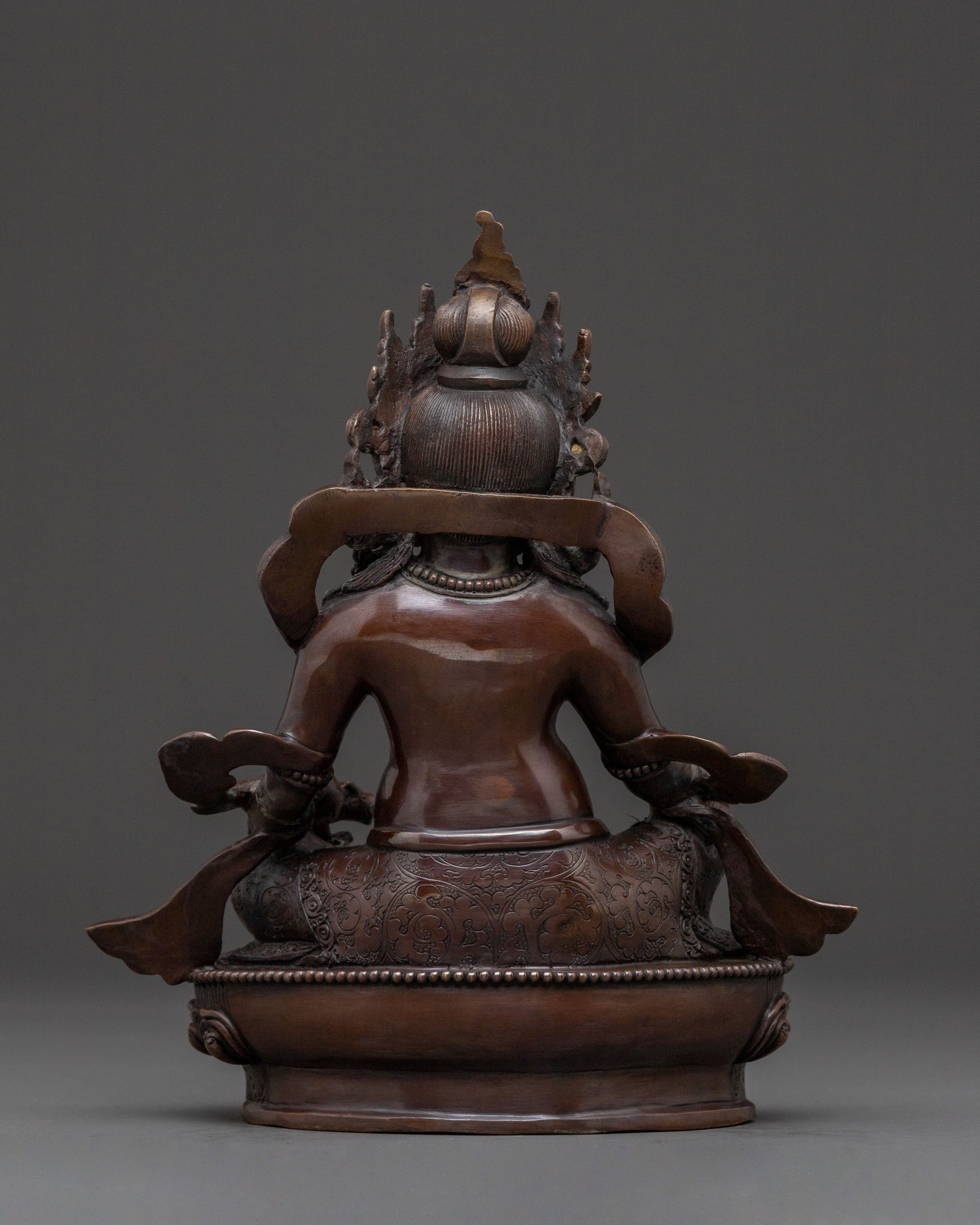 Dzambhala Statue: Oxidized Copper Statue