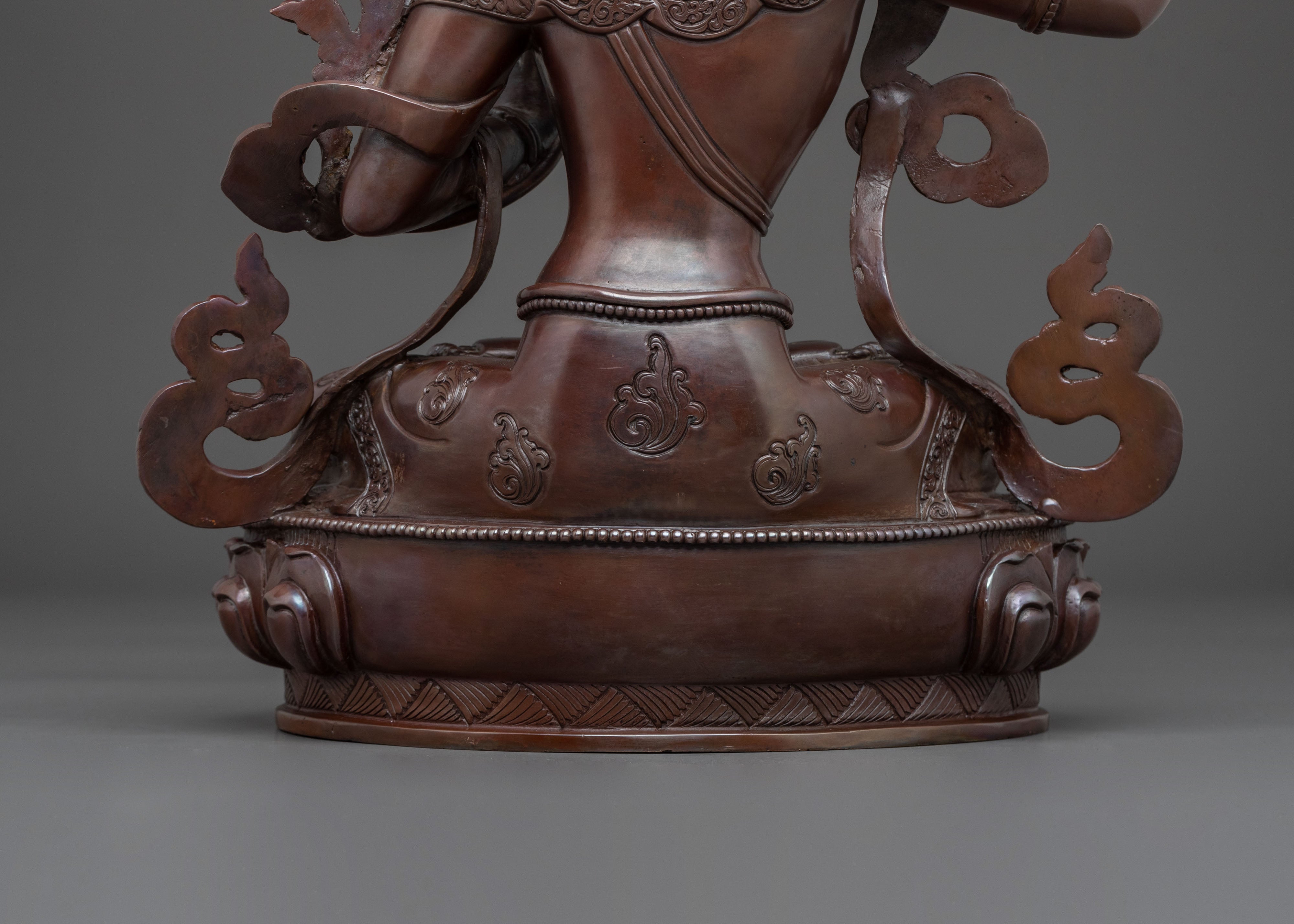 Oxidized Copper Manjushri Buddhist Statue