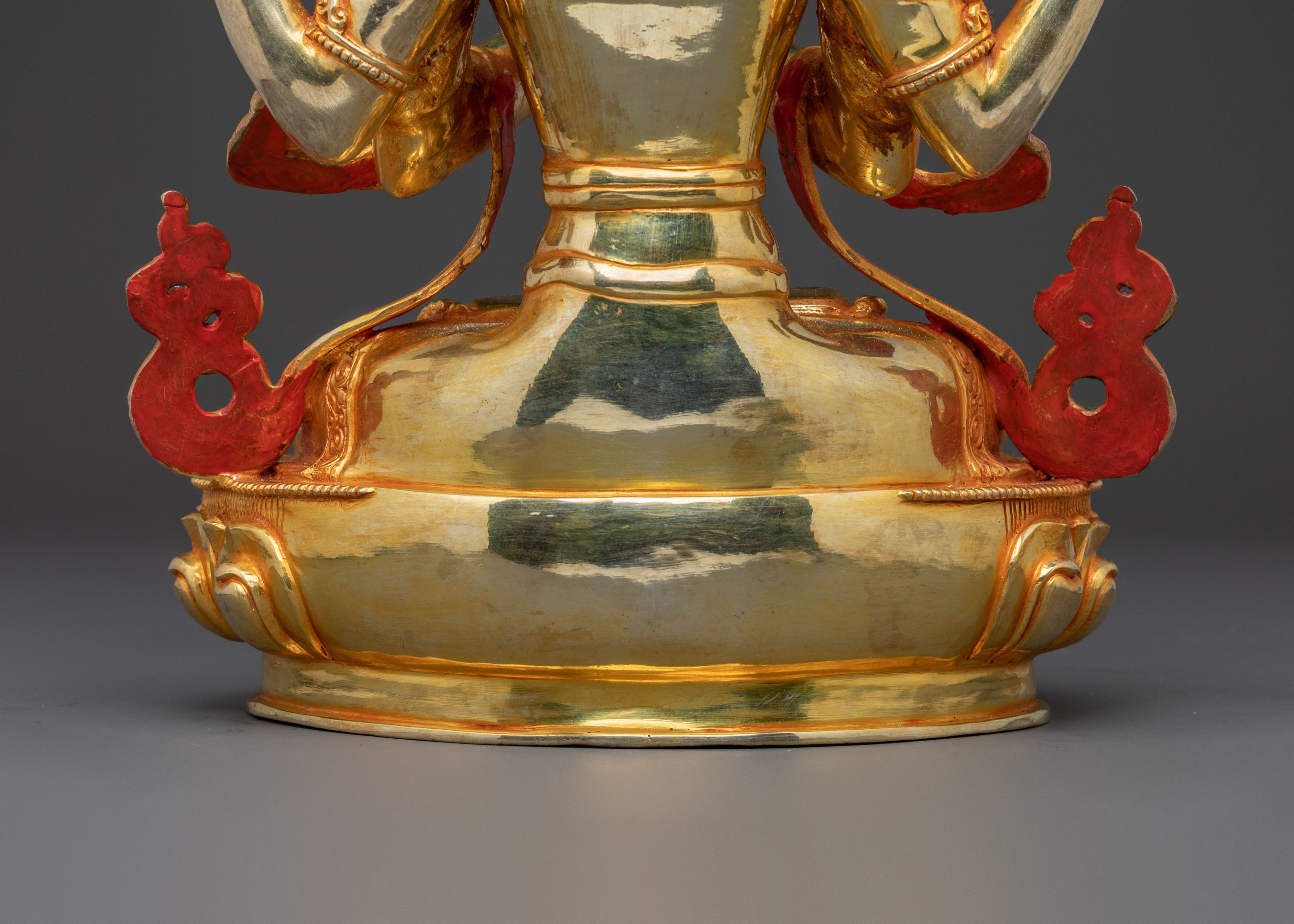 Chenrezig Buddha Statue - 24K Gold Gilded Copper Avalokiteshvara