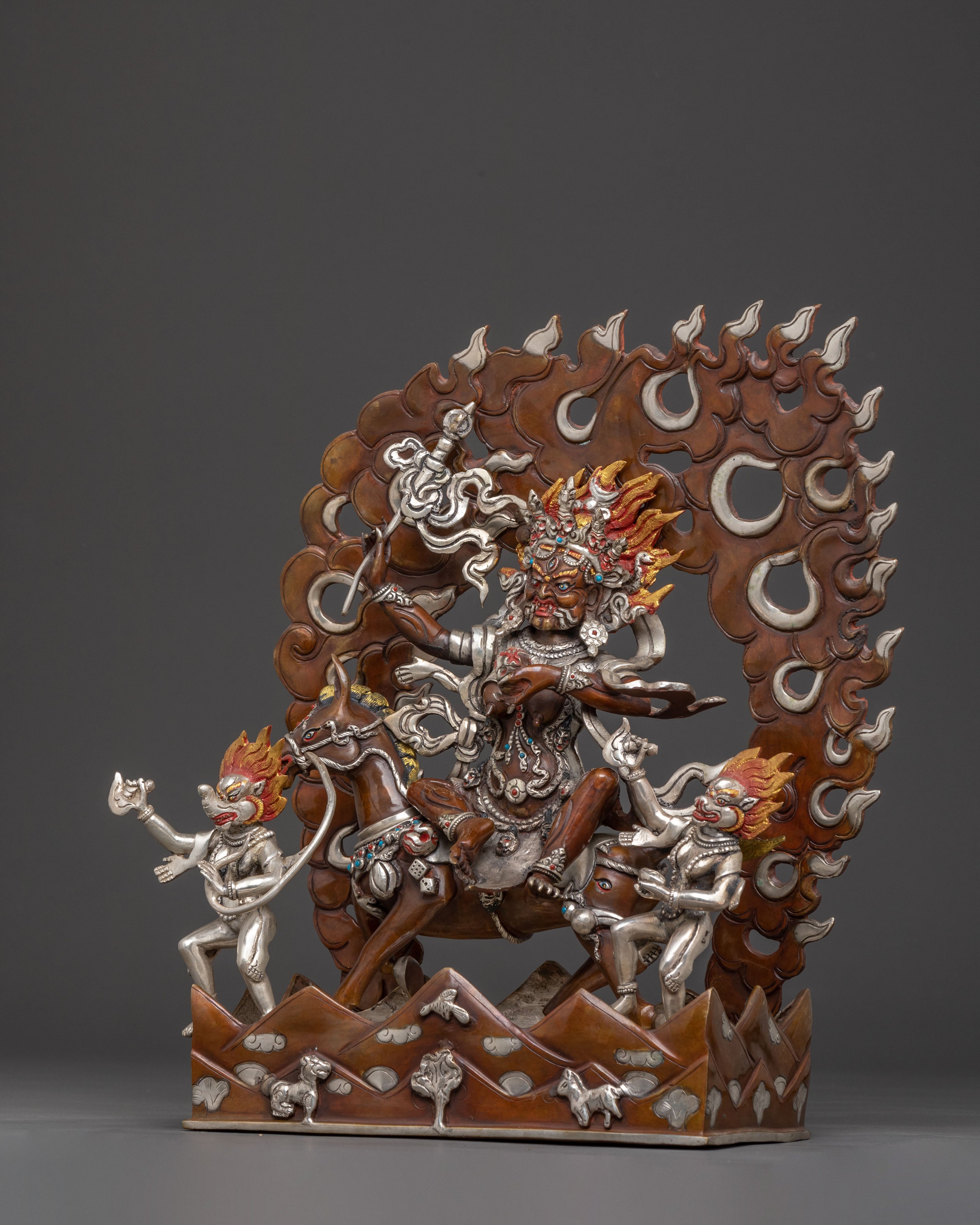 Palden Lhamo Sacred Copper Statue | Buddhist Guardian Sculpture