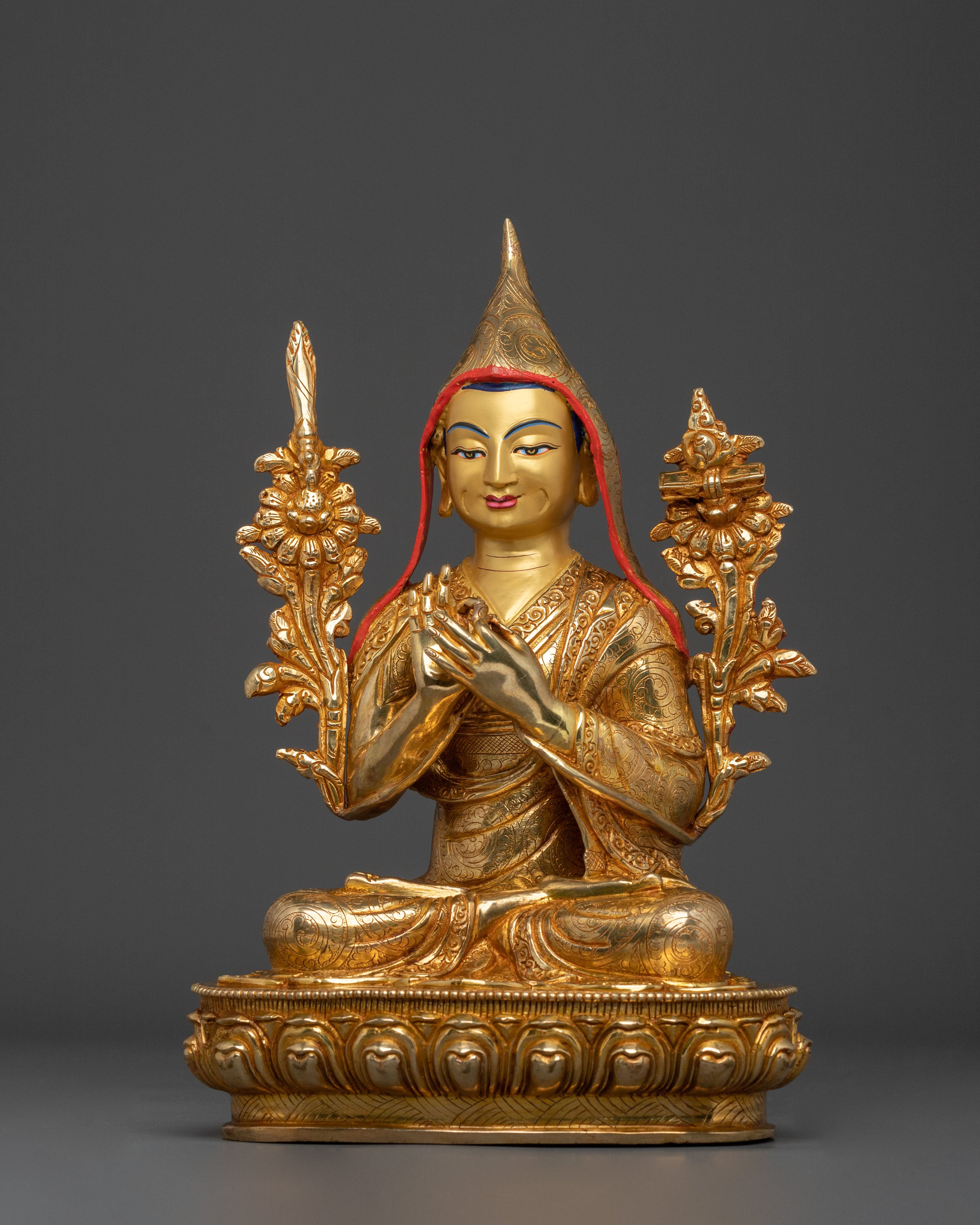 Tsongkhapa with Disciples Buddhist Statue | Founder of Gelug Tradition