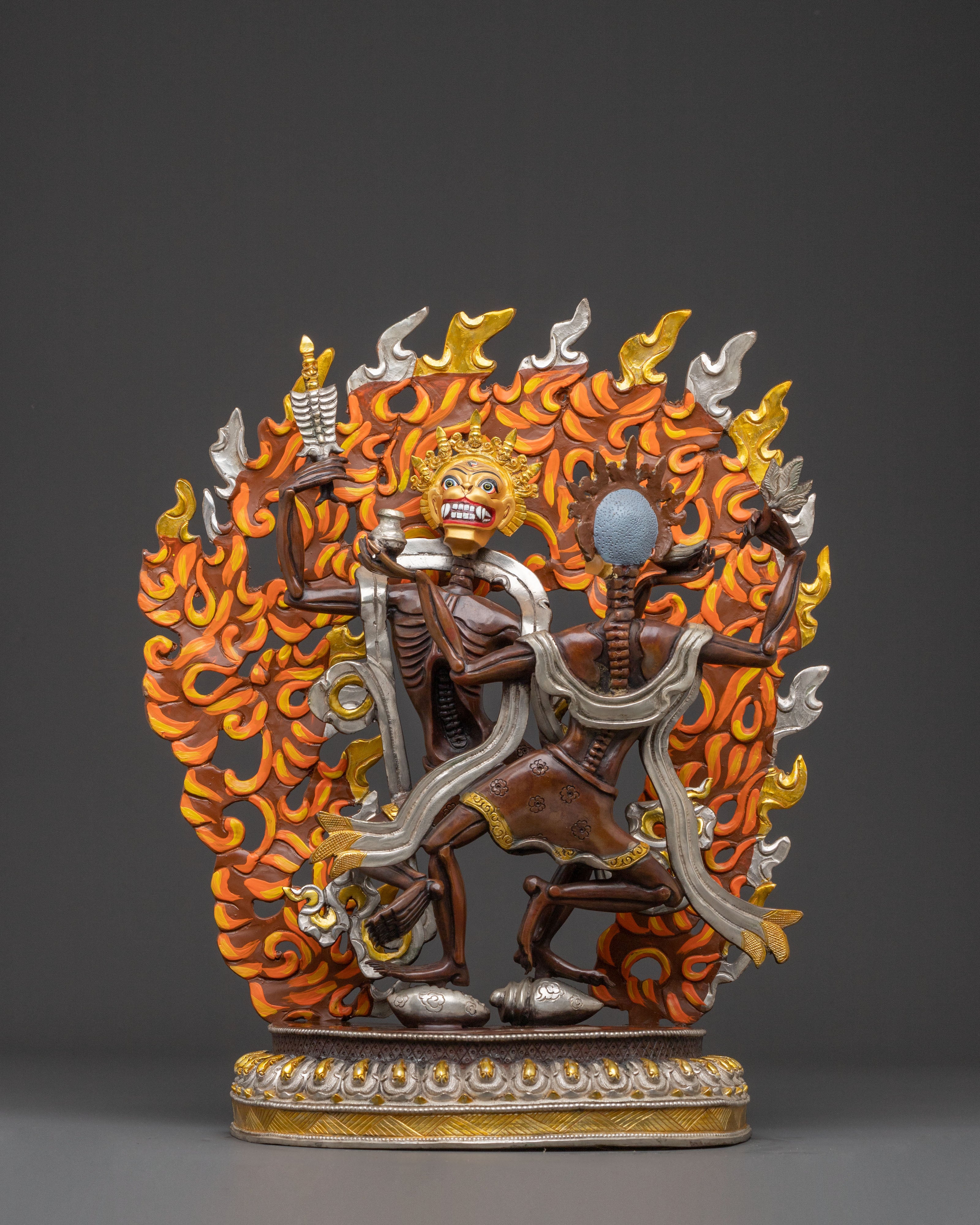 Chittipati Protection Statue: Copper Skeleton Duo