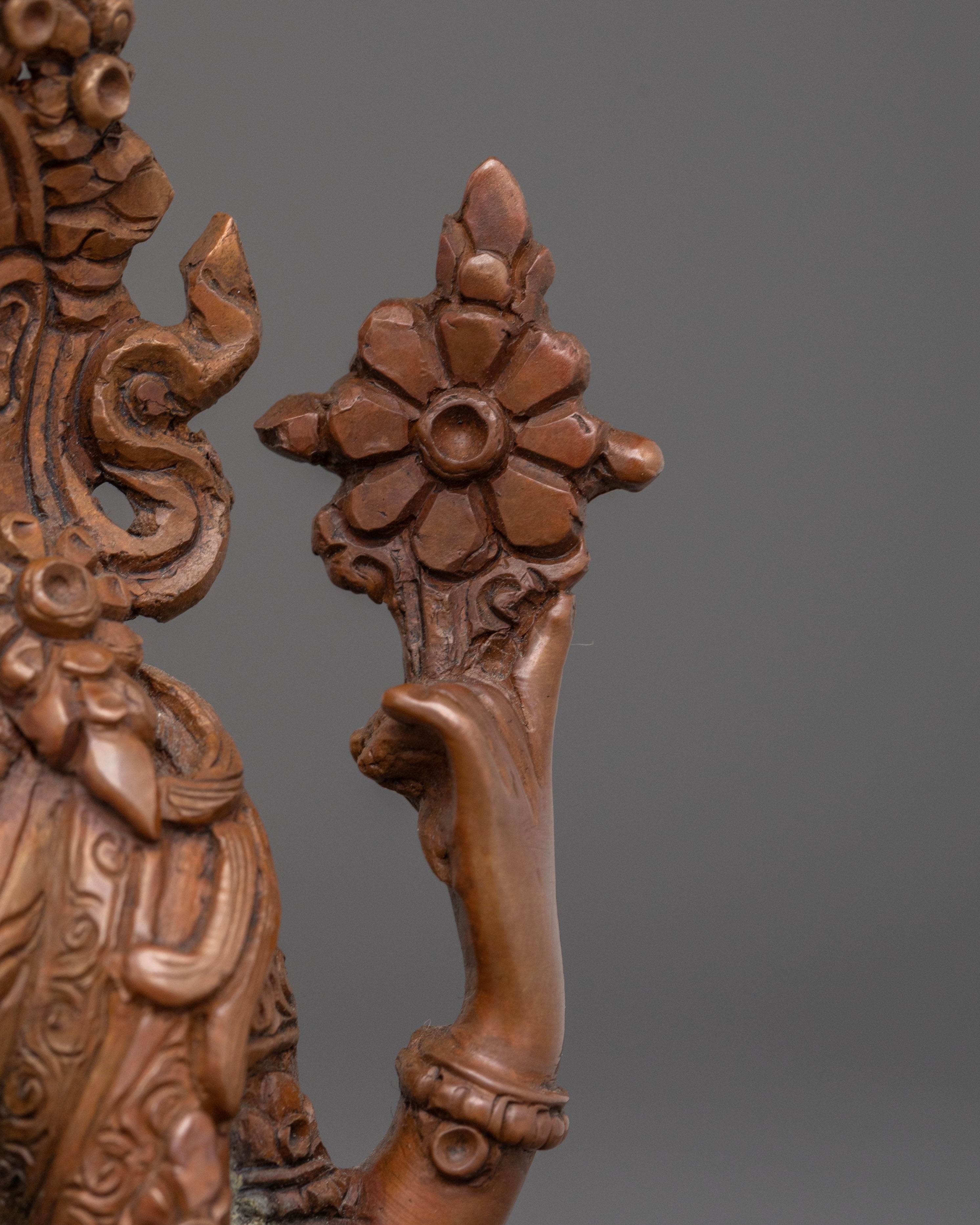 Four-Armed Chenrezig Oxidized Statue | Home Decor