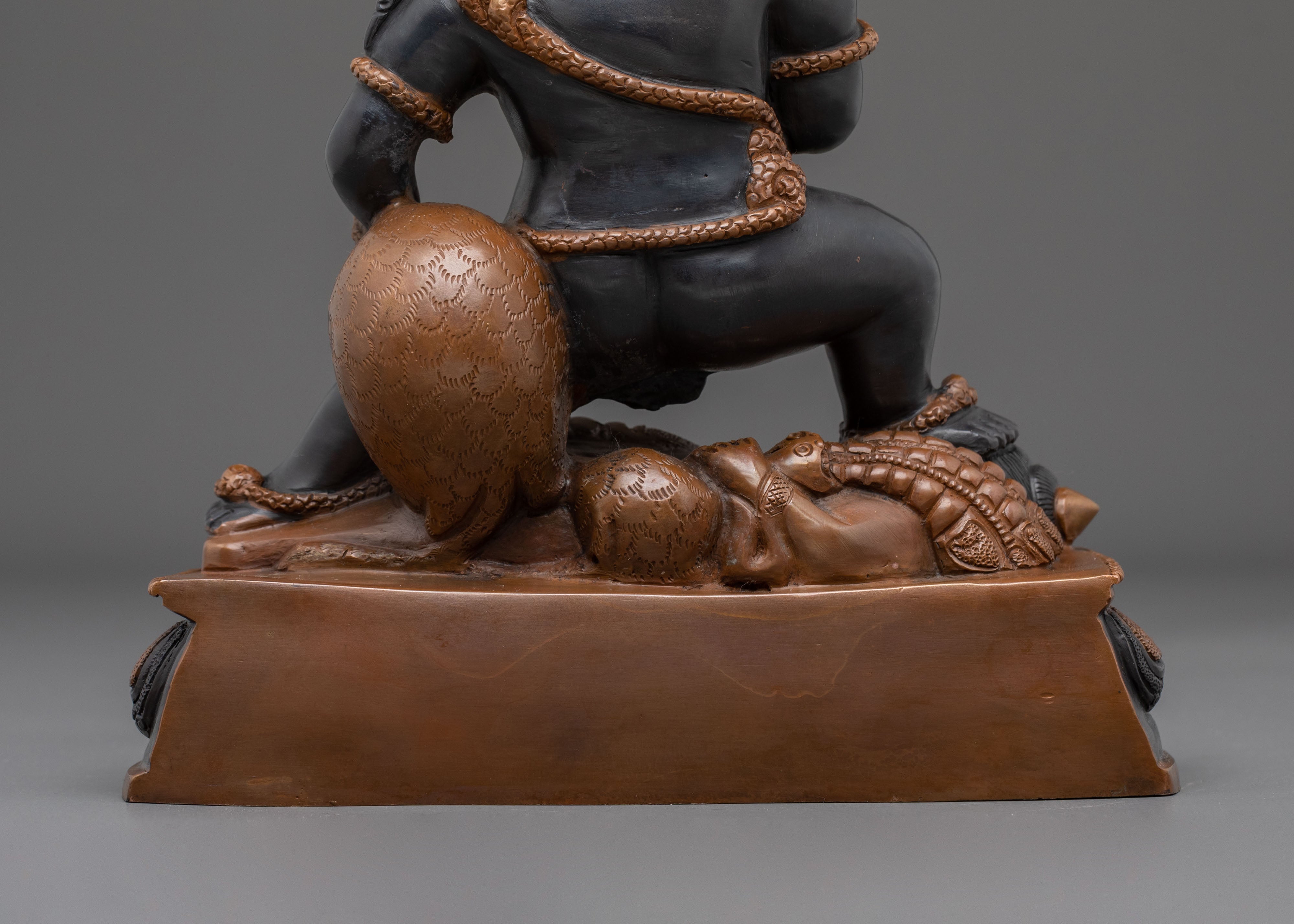 Black Dzambhala Statue | Oxidized Copper Figurine
