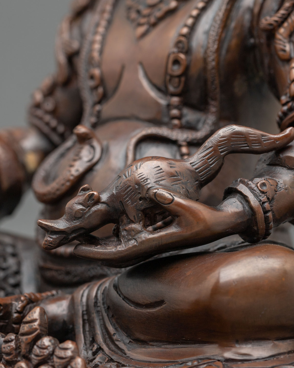 Dzambhala Sculpture in Oxidized Copper | Home Decor