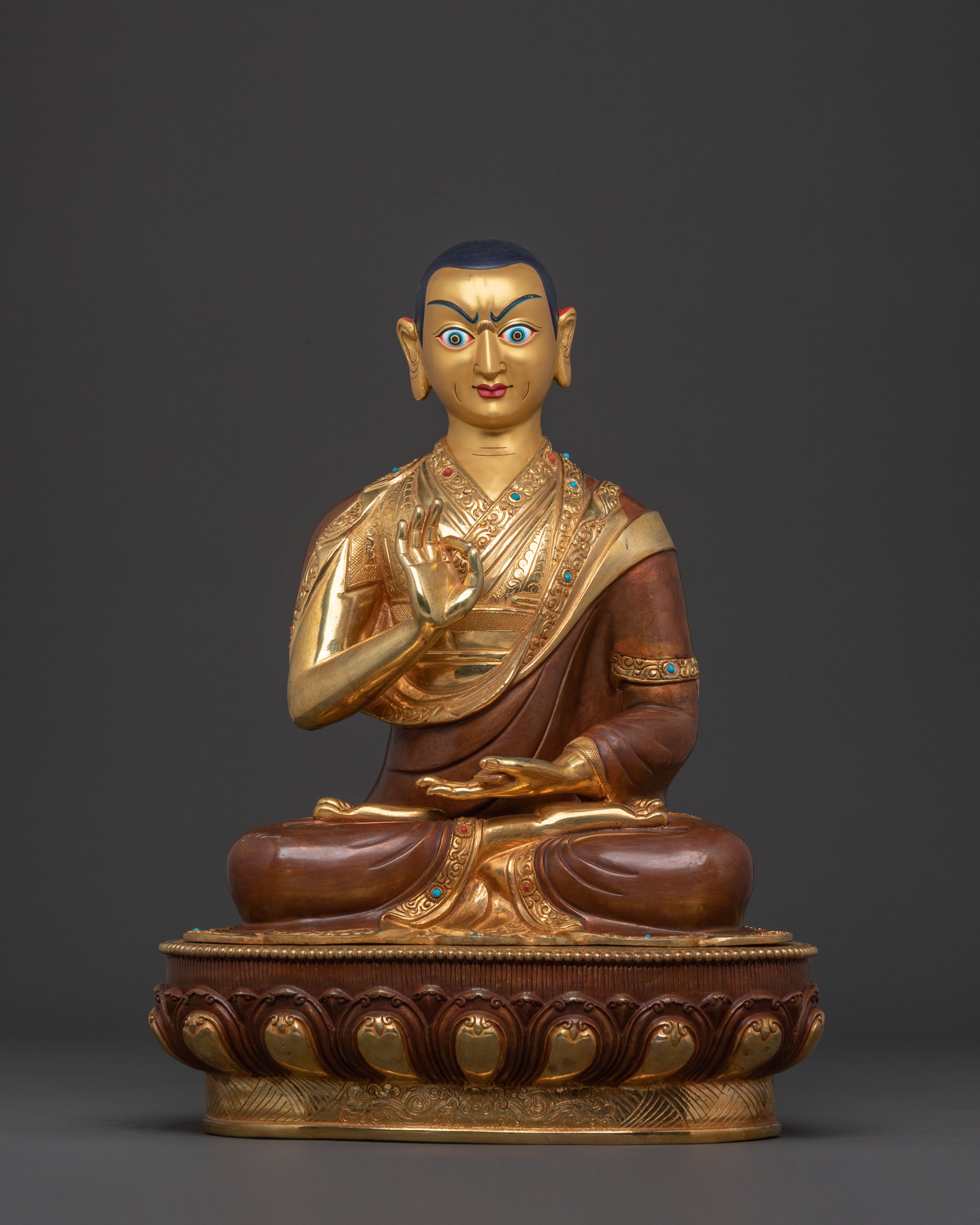 Handcrafted Tsongkhapa Traditional Statue with Disciples