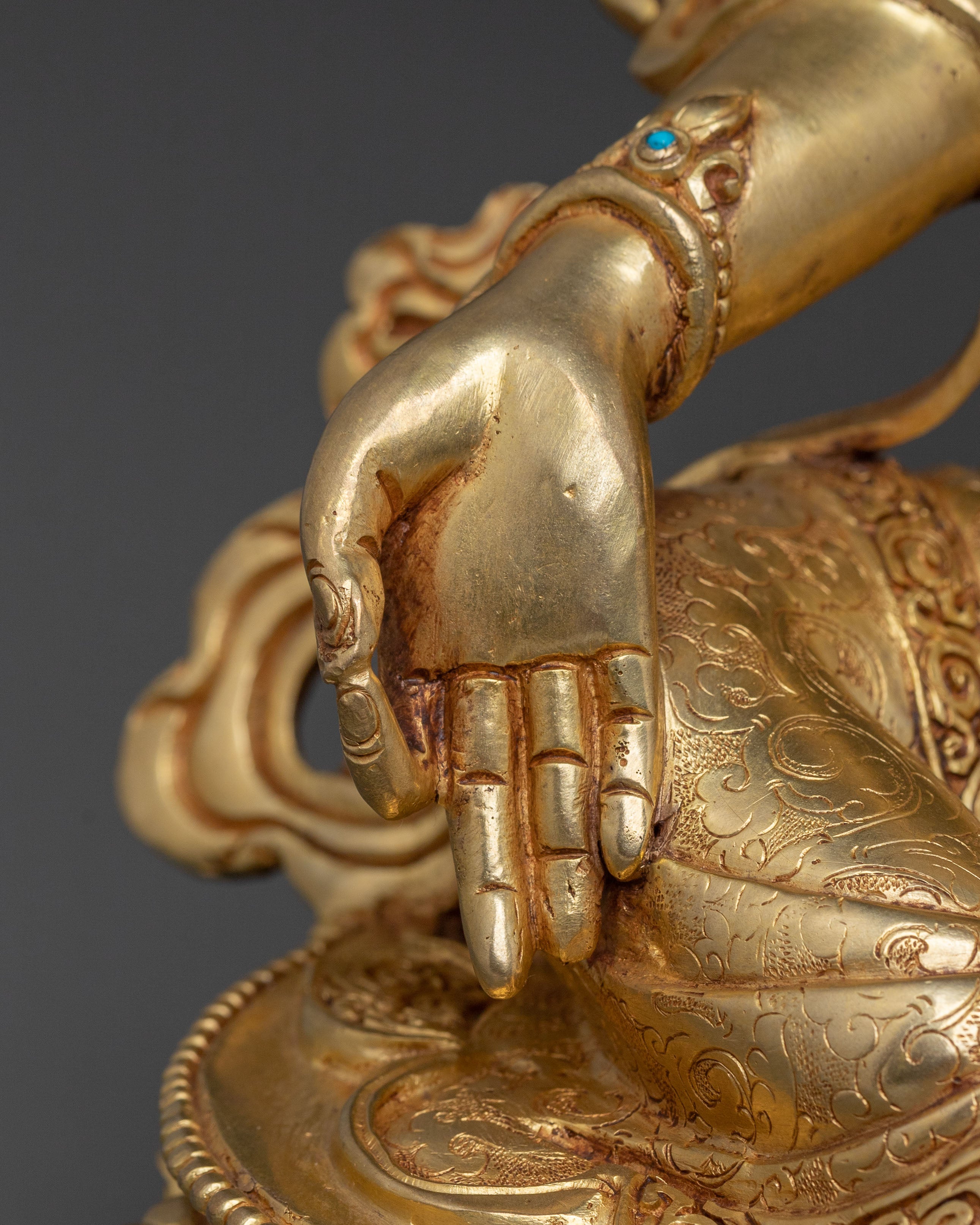 Protector Green Tara: 24K Gold Gilded Sculpture