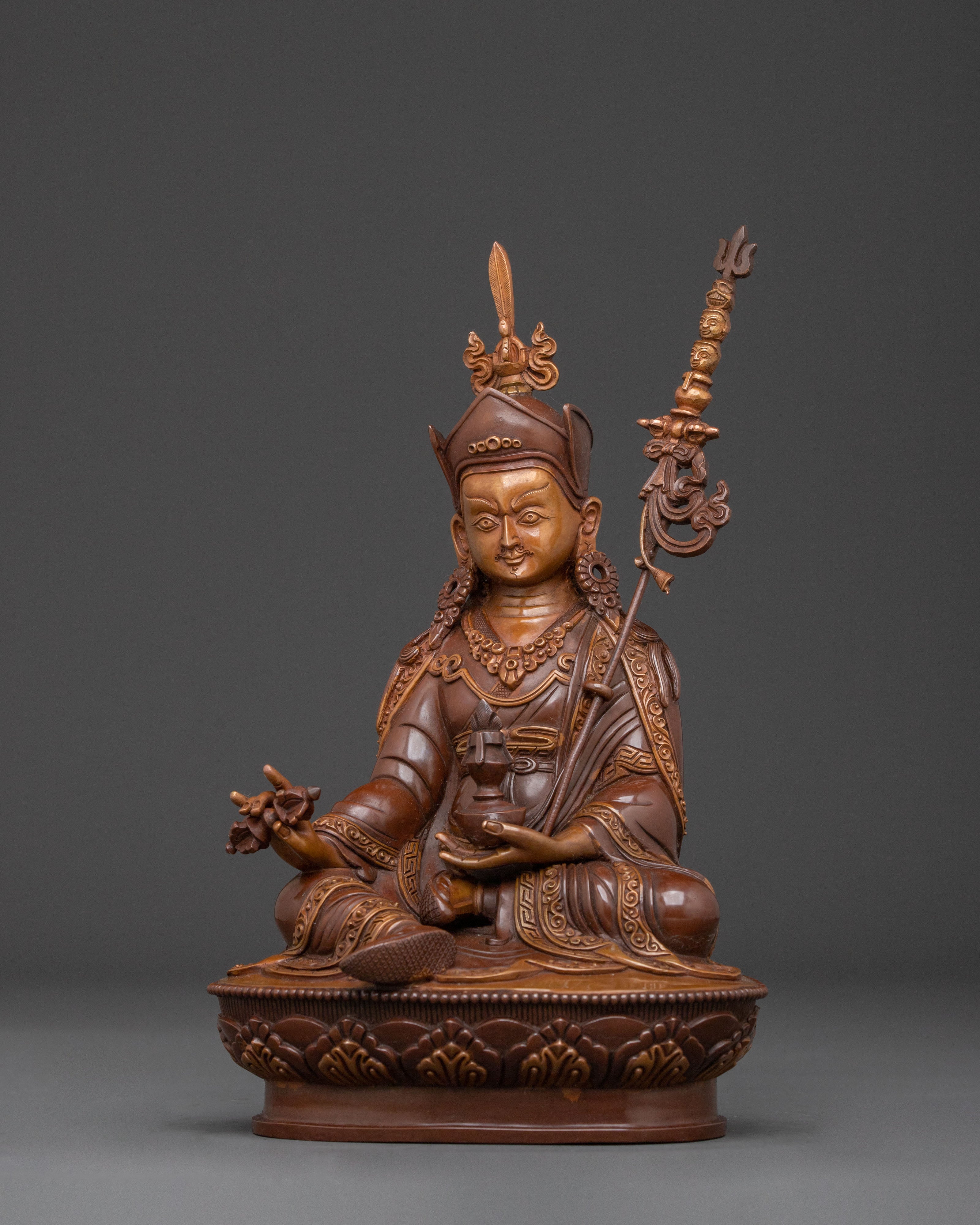 Guru Rinpoche Handcrafted Copper Statue