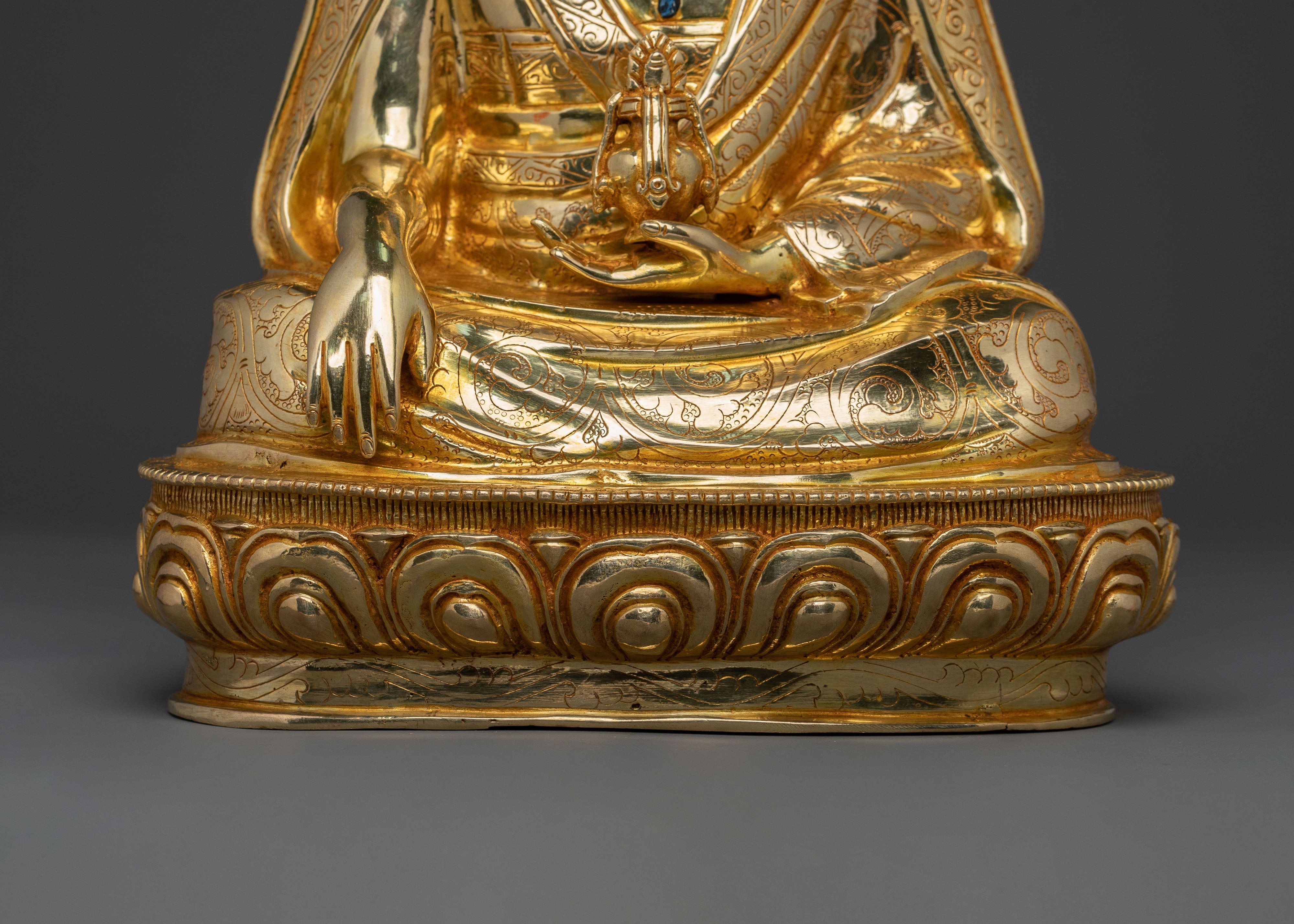 Guru Shapdum Protector Statue in 24K Gold