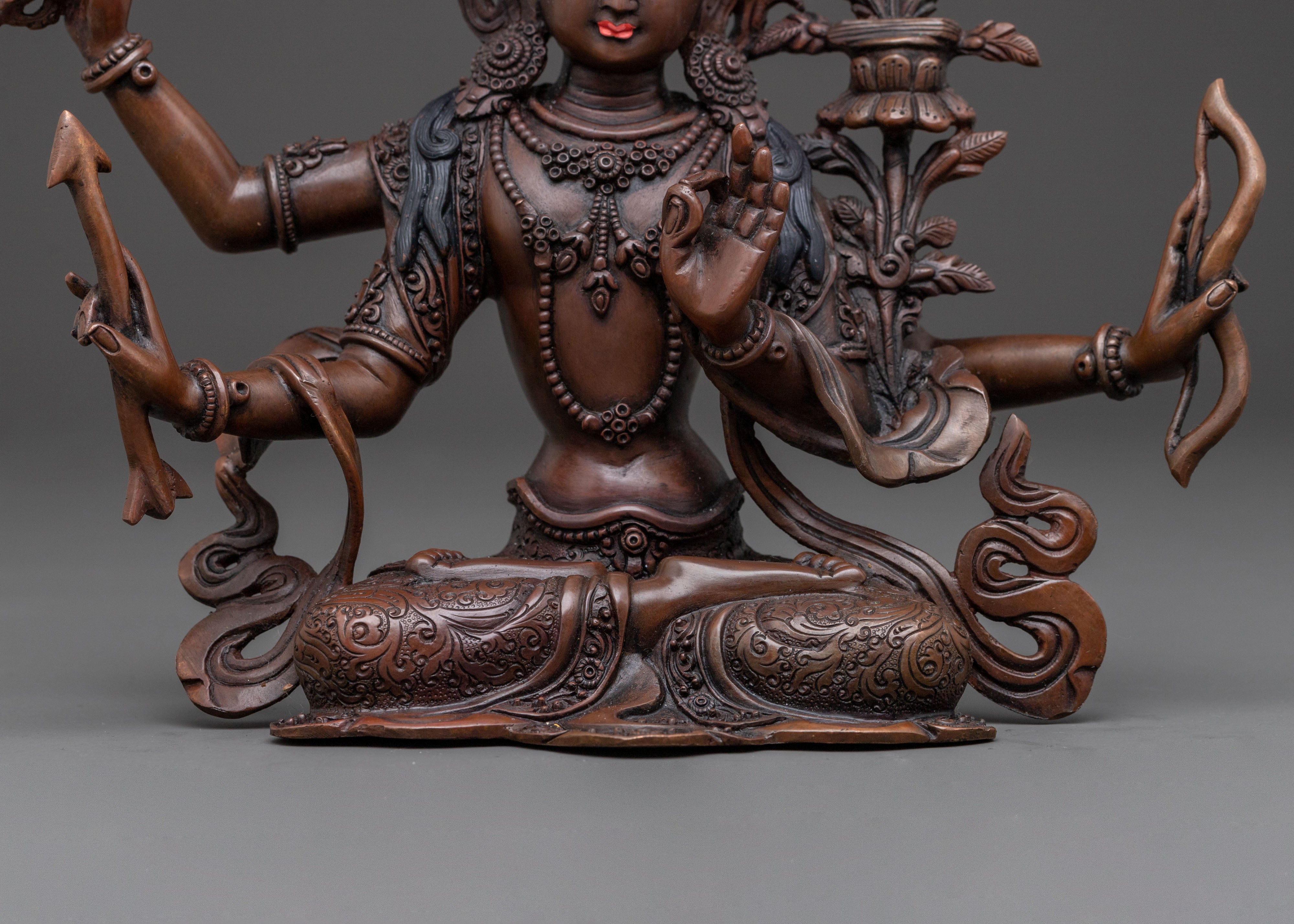 Maha Manjushri Statue – Oxidized Copper Art