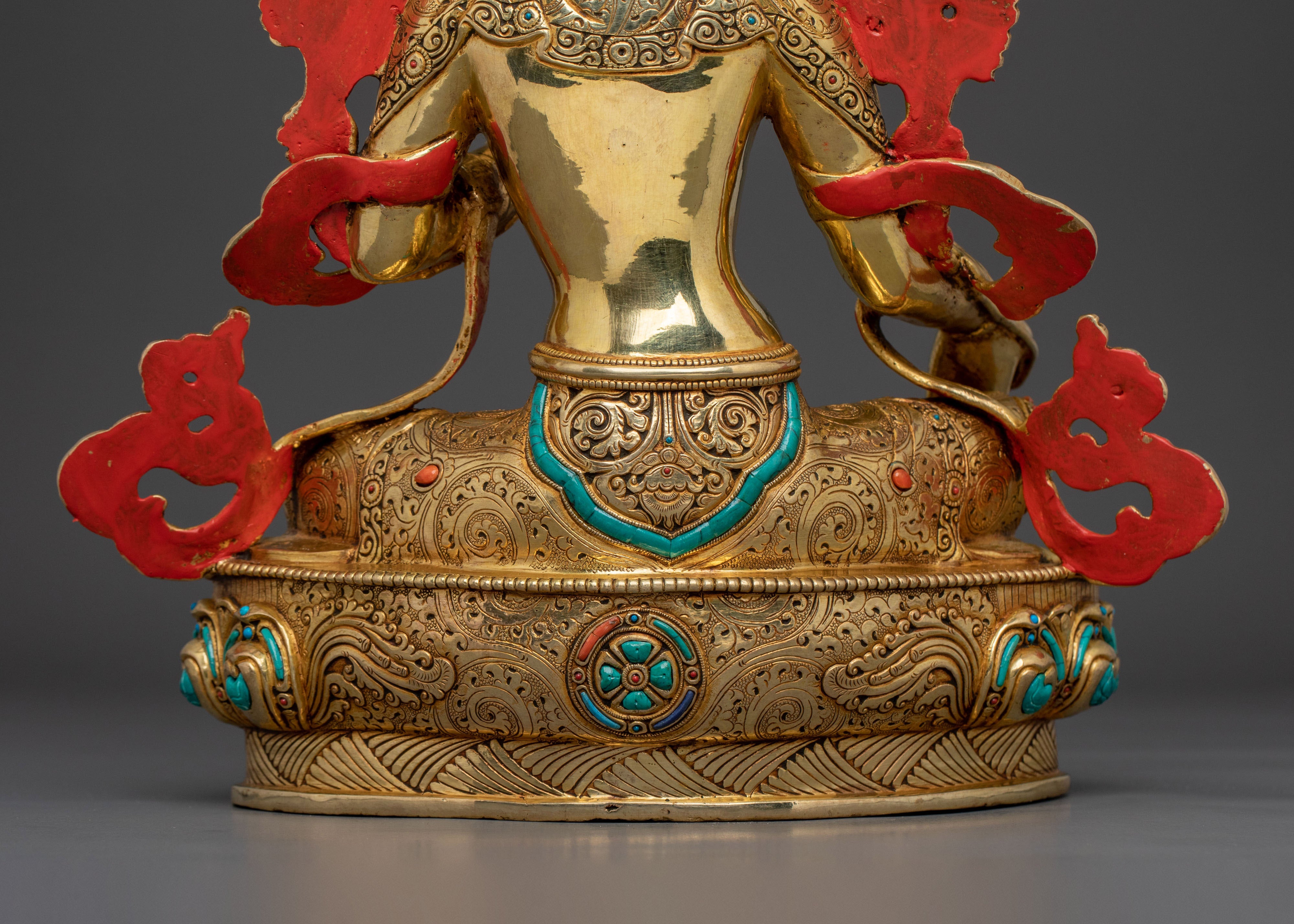 Green Tara Tibetan Buddhist Statue | 24k Gold Glided Buddhist Statue