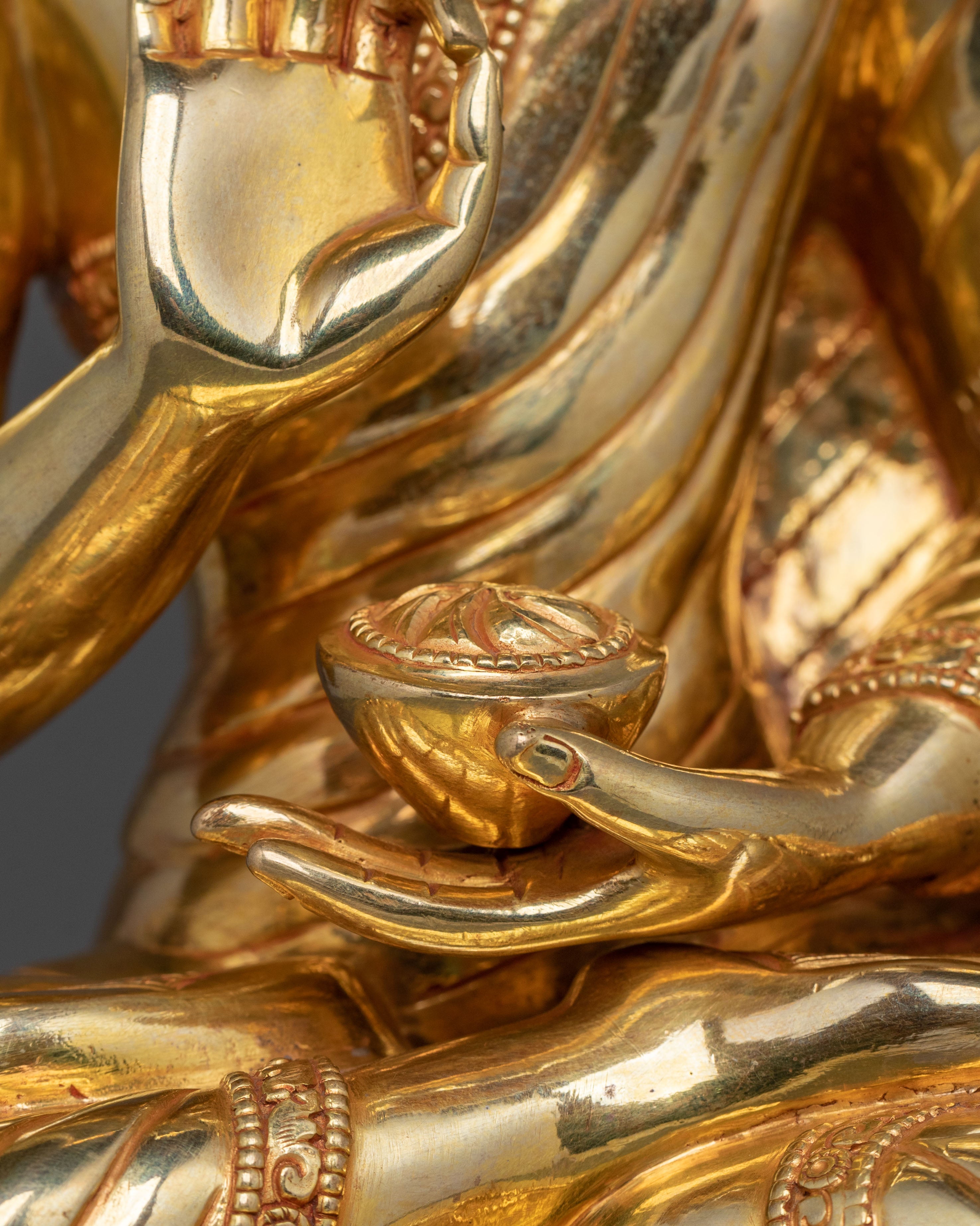 Amogasiddhi Sculpture | 24K Gold Gilded Figurine