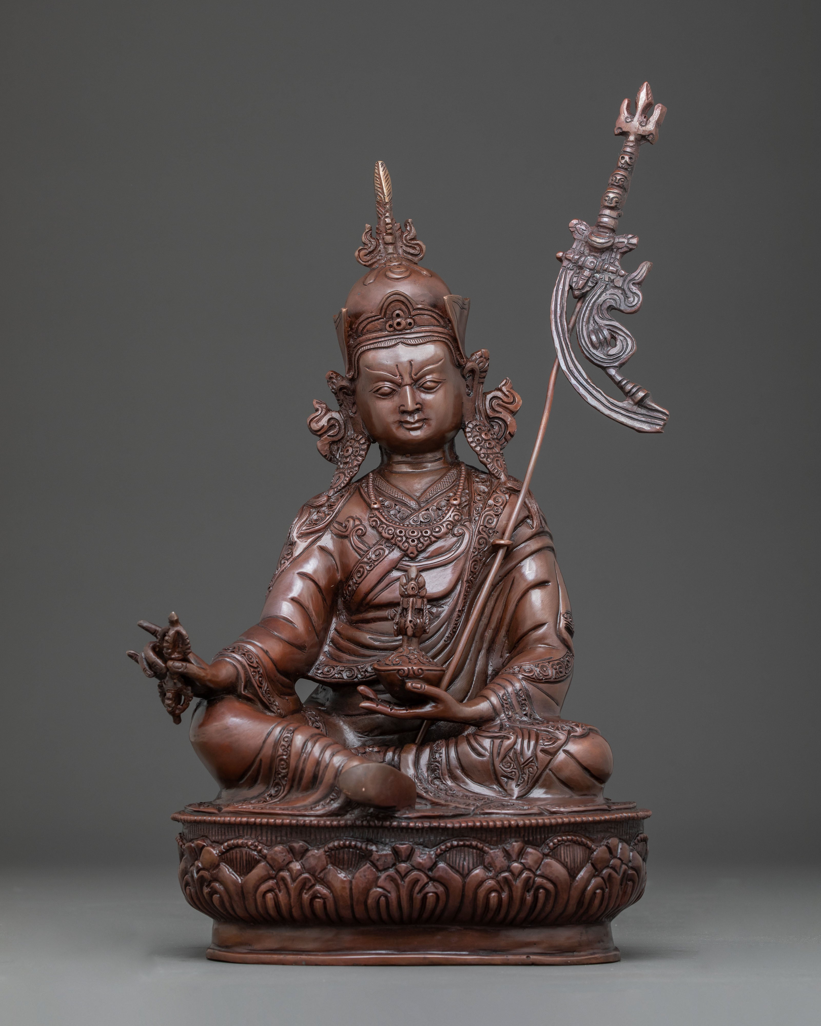 Oxidized Copper Statue of Guru Padmasambhava