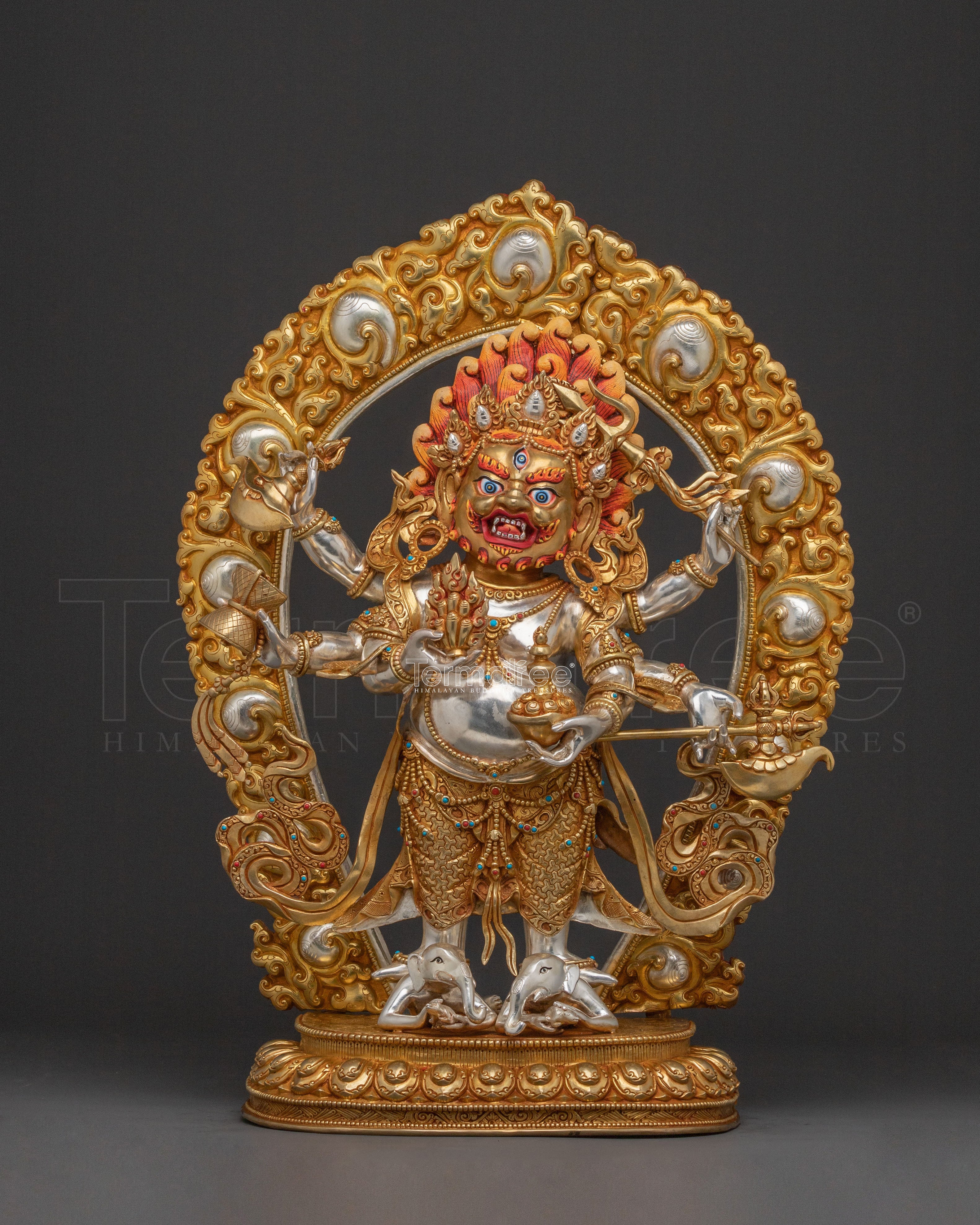 White Mahakala Statue