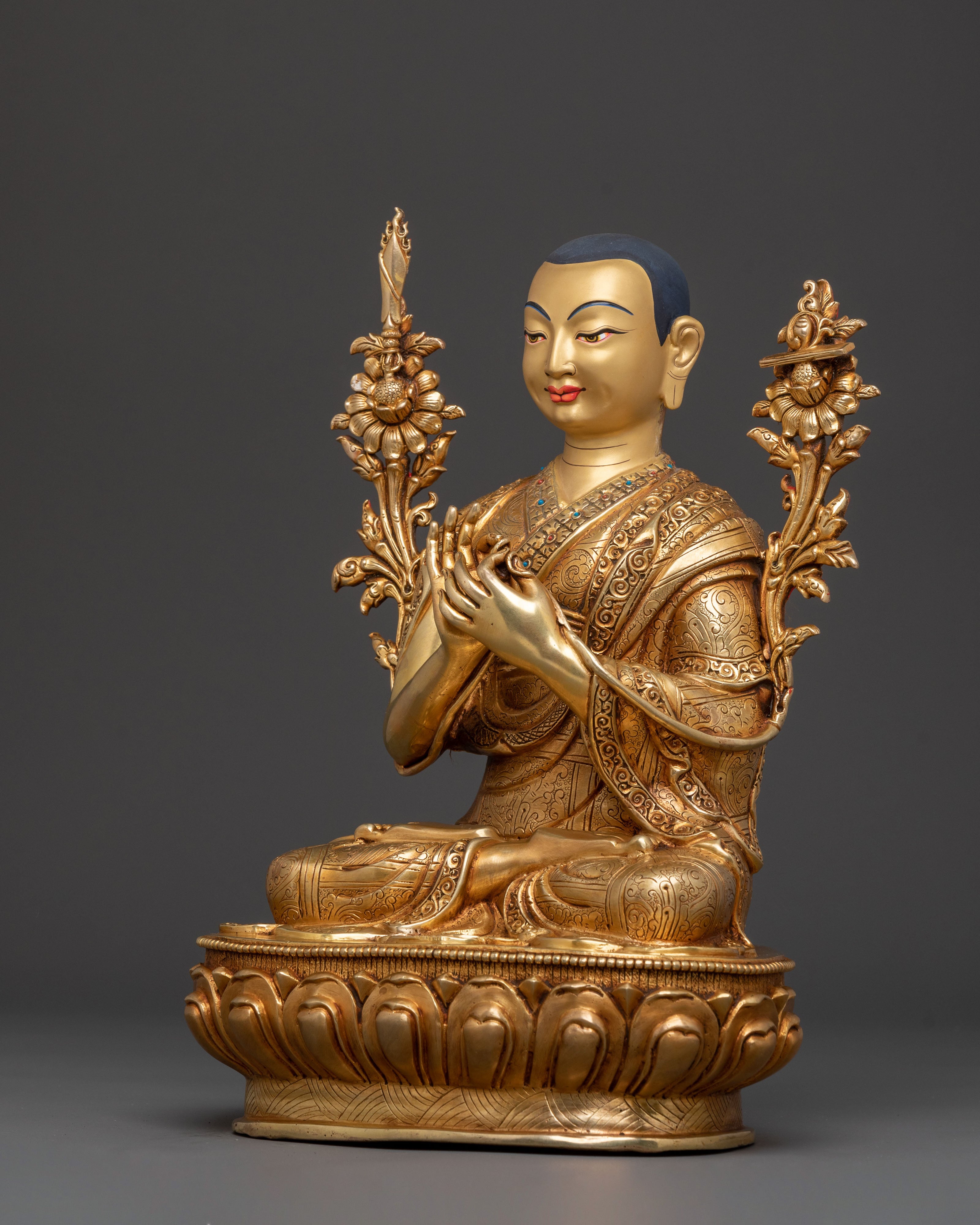 Tsongkhapa Sacred Statue with Disciples | Spiritual Icons