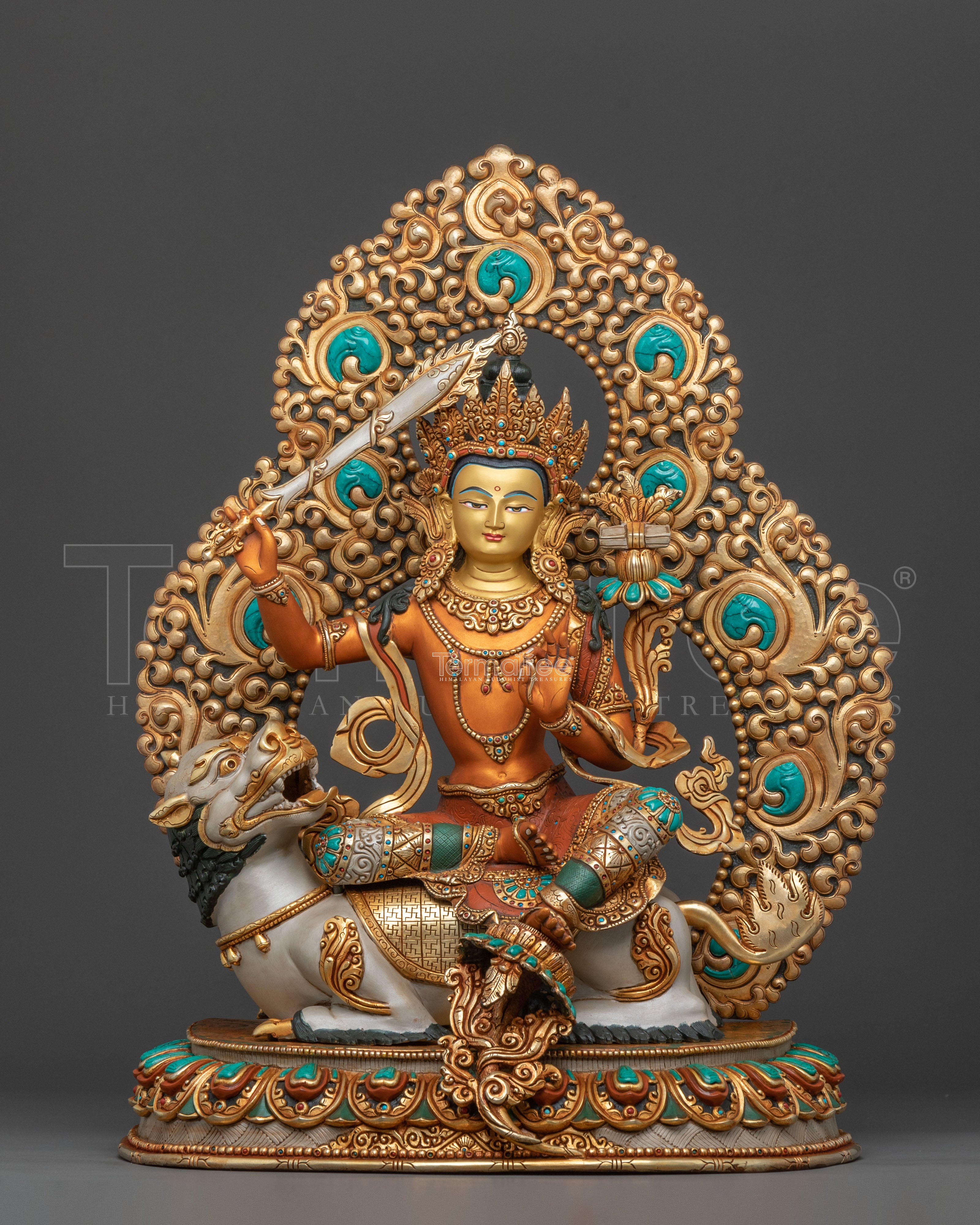 Simhanada Manjushri Statue