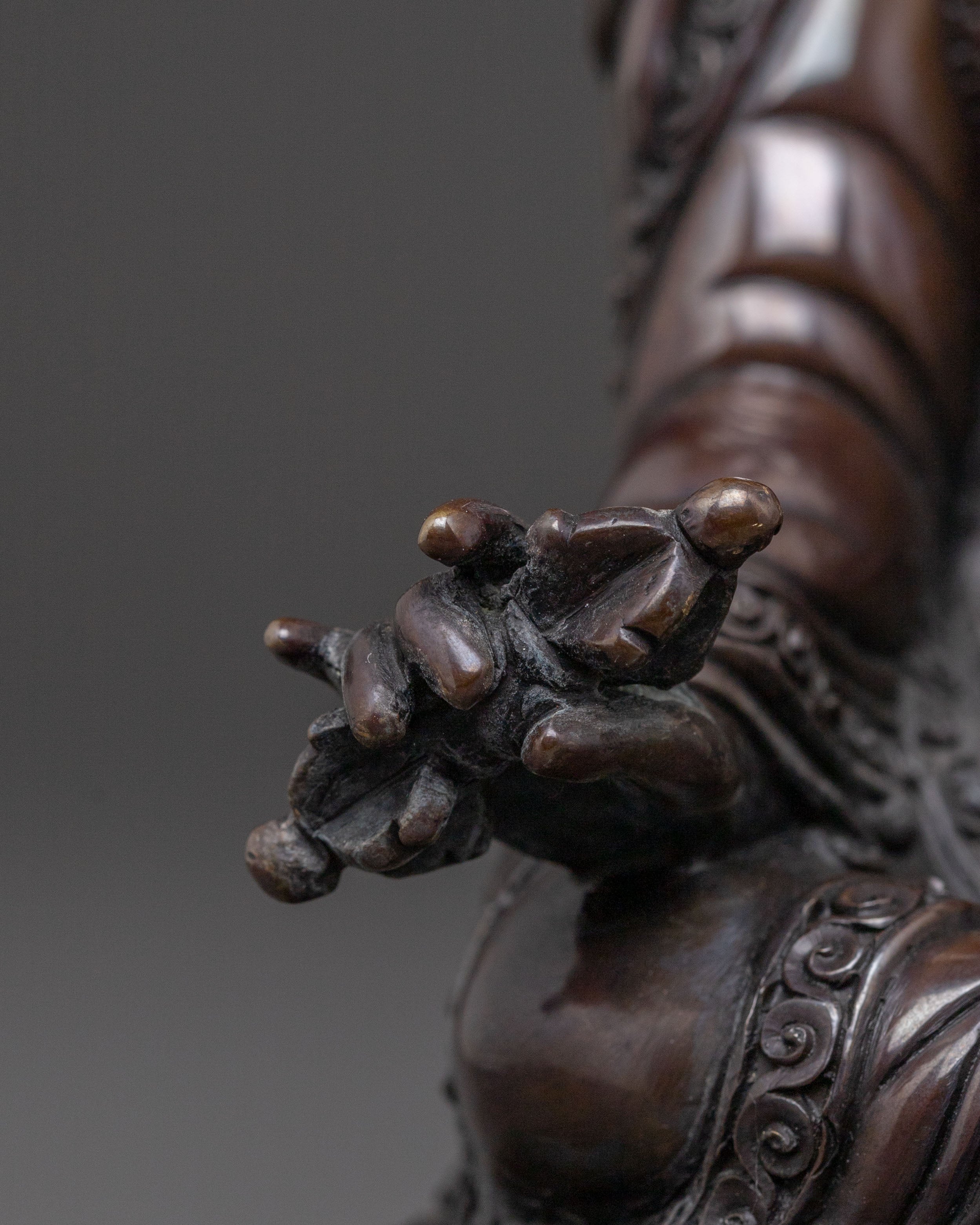 Guru Rinpoche Blessing Sculpture – Oxidized Copper Art