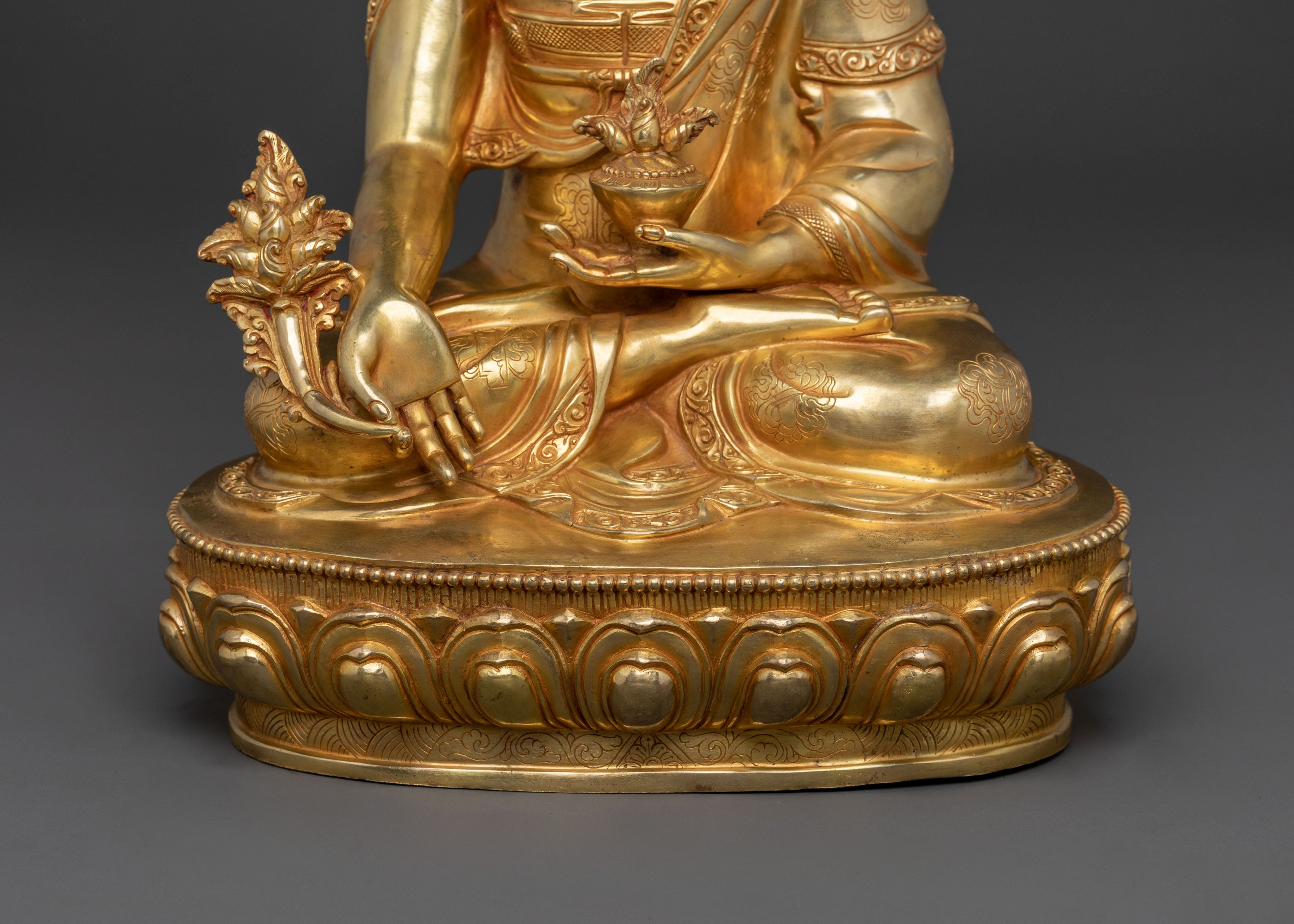 Medicine Buddha Statue | 24K Gold Gilded Icon