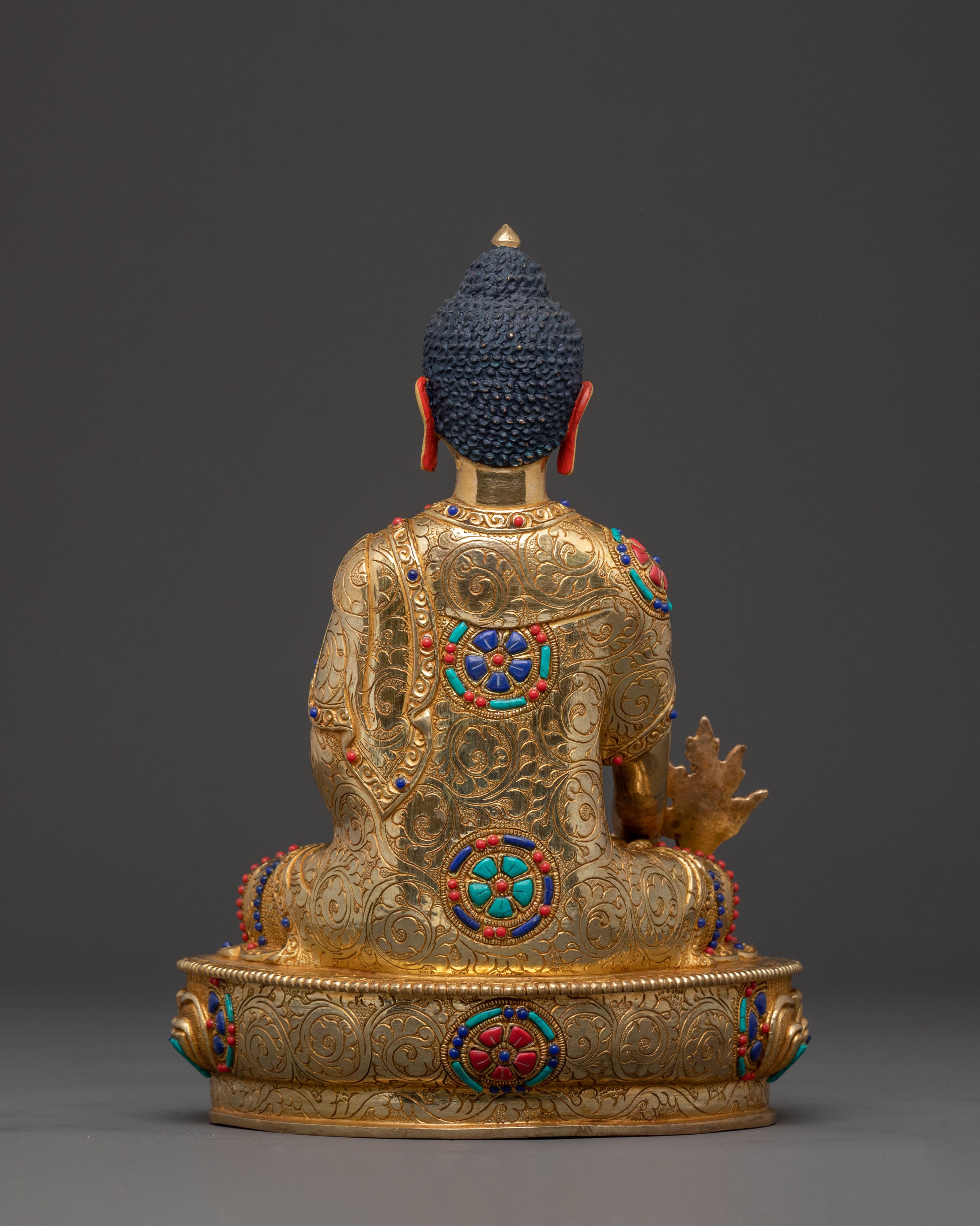 Handcrafted Medicine Buddha Blessing Statue - Gilded Copper Statue