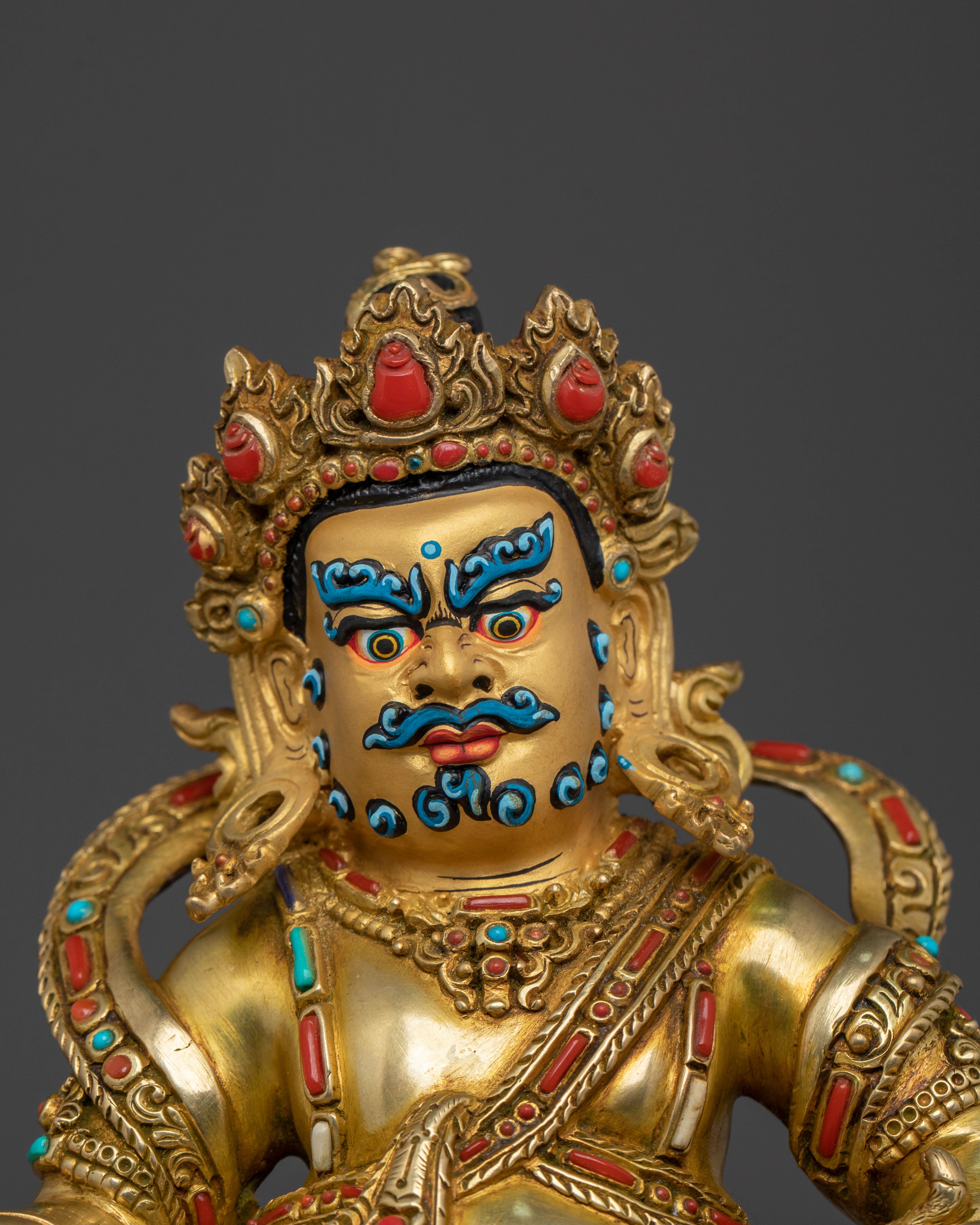 Golden Dzambhala Statue | Himalayan Sacred Figurine