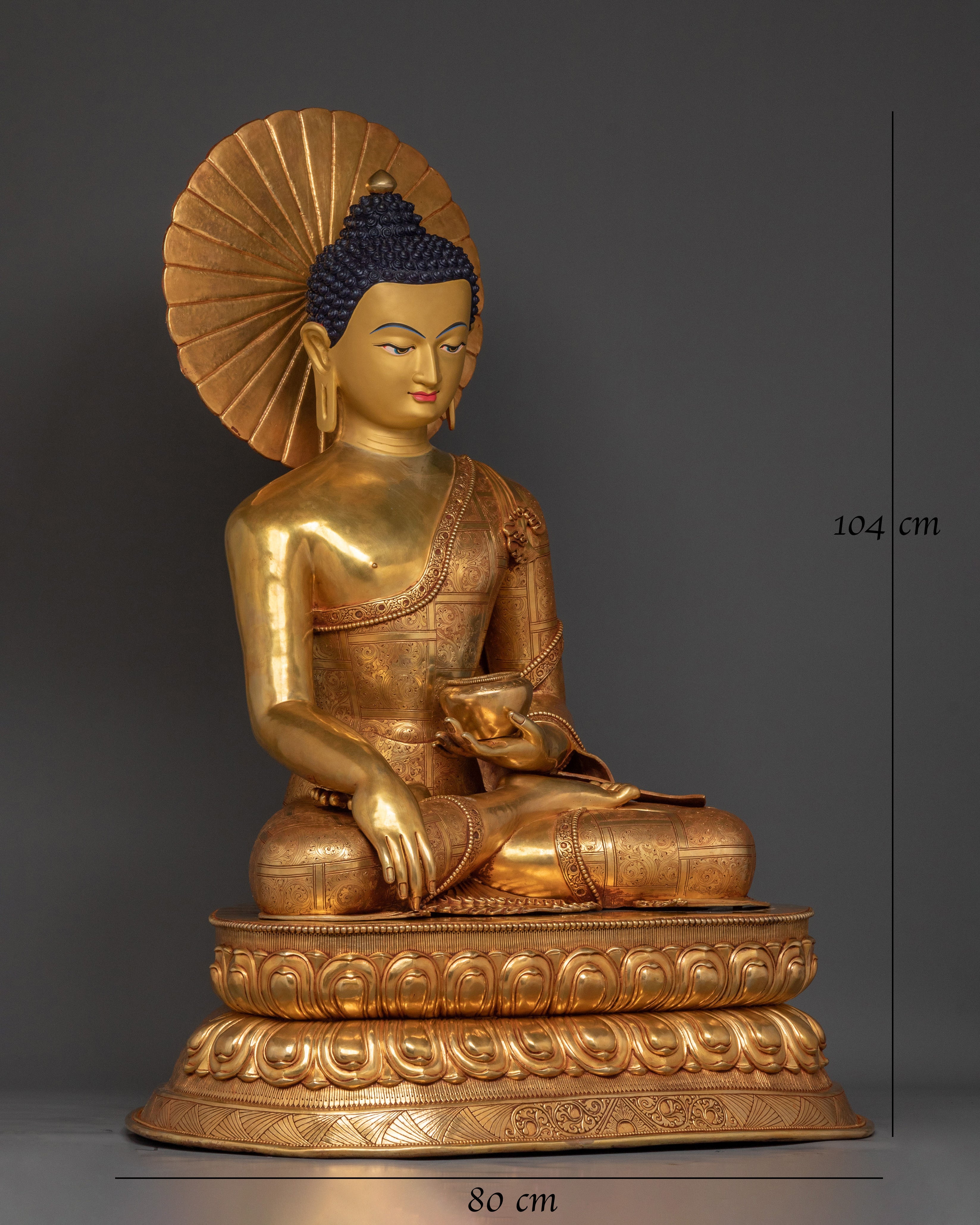 Shakyamuni Buddha Statue | 24K Gold Gilded Buddhist Icon