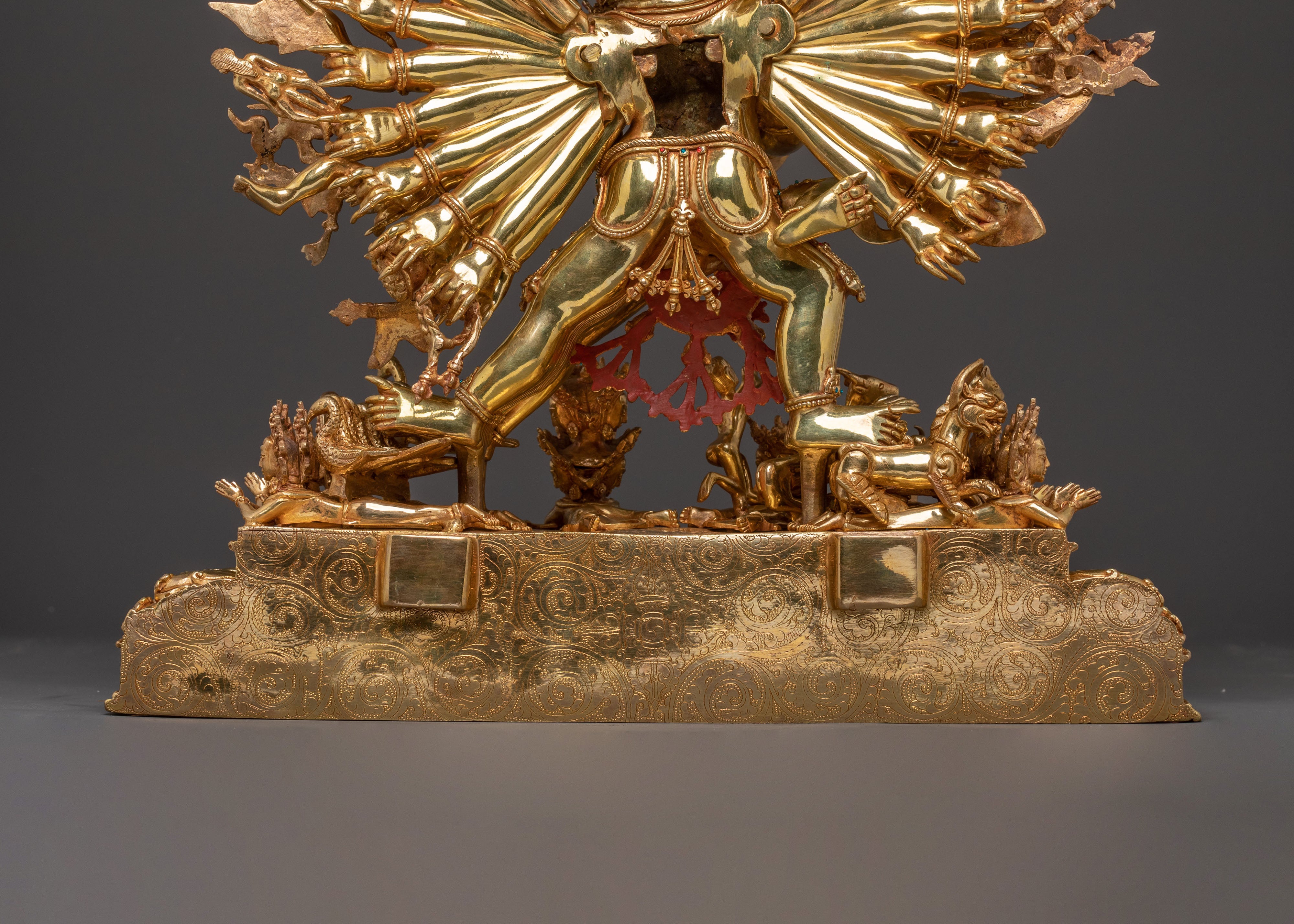 Powerful Yidam Yamantaka Statue – 24K Gold Gilded Masterpiece