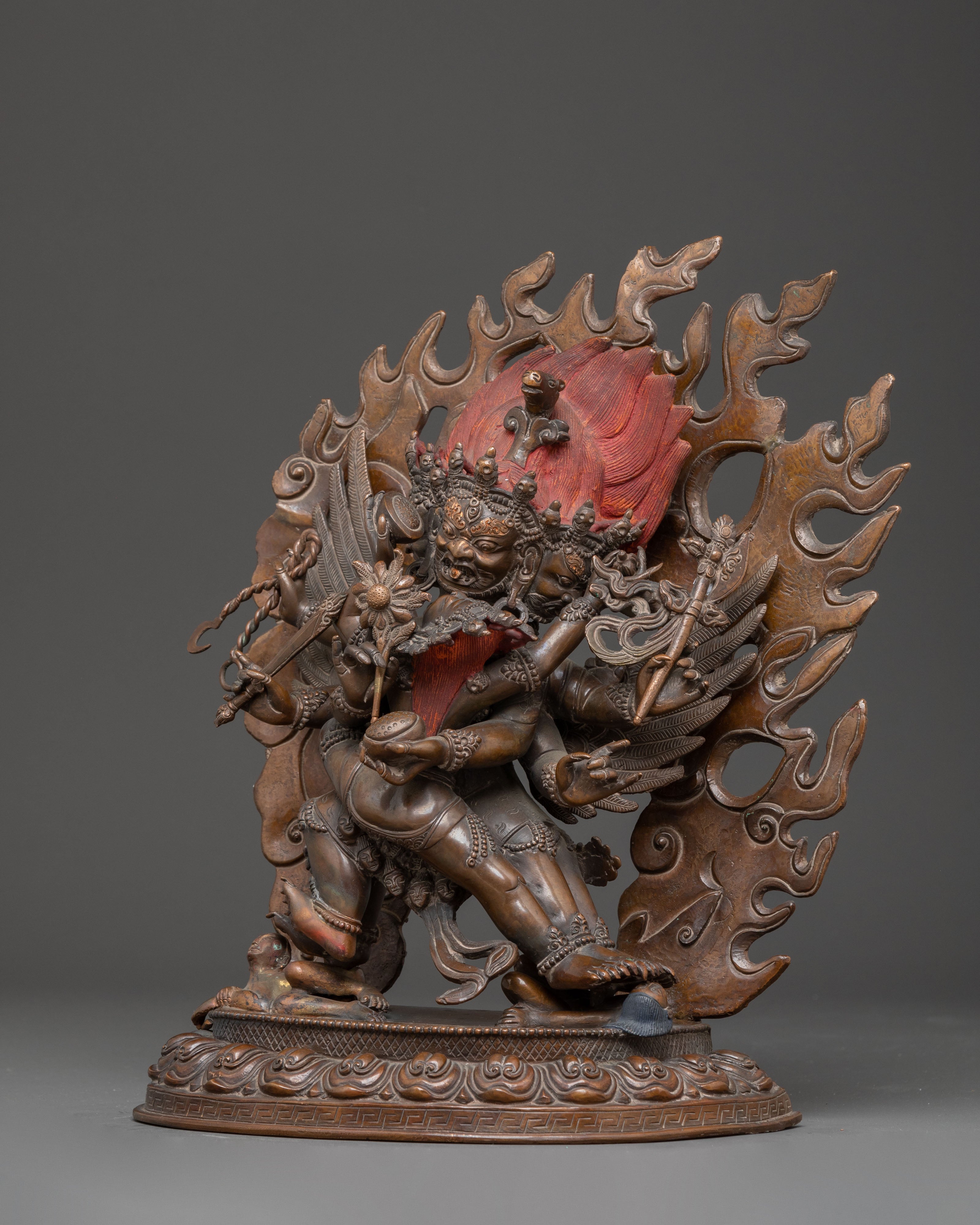 Handmade Hayagriva Oxidized Copper Statue | Fierce Tantric Deity