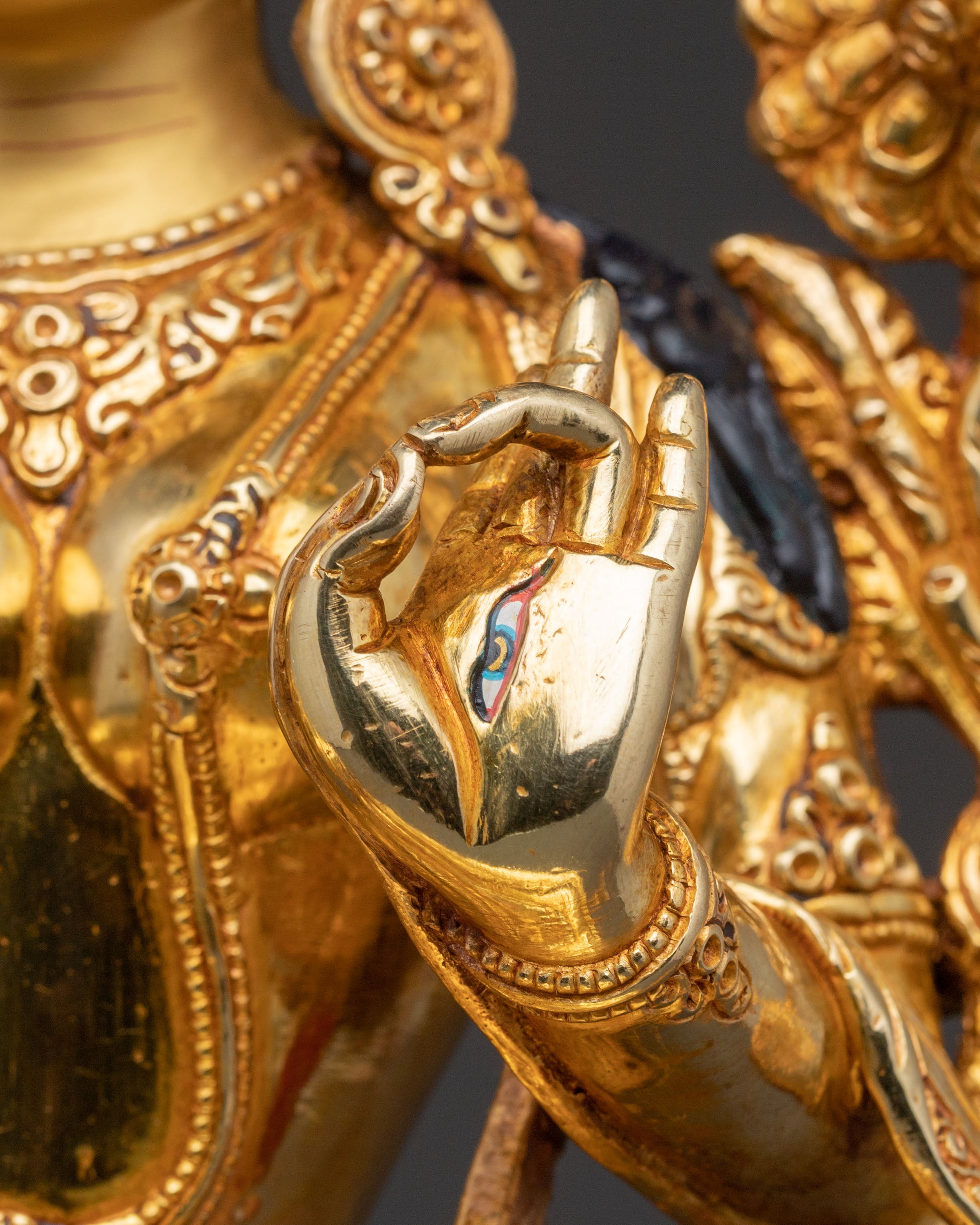 White Tara Healing Statue – Serene Gilded Copper