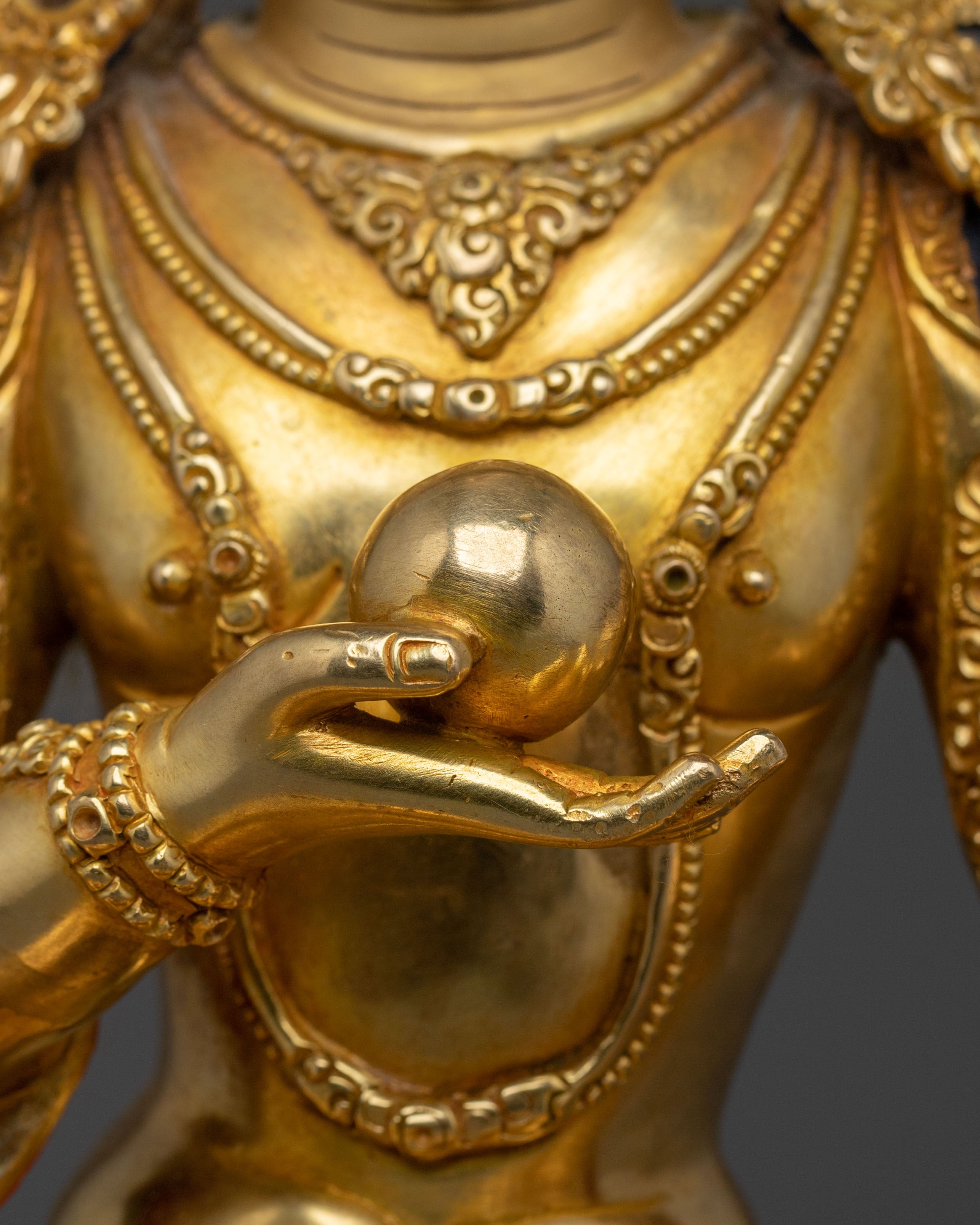 Kistigarbha 24K Gold Gilded Statue | Tibetan Buddhist Sacred Sculpture
