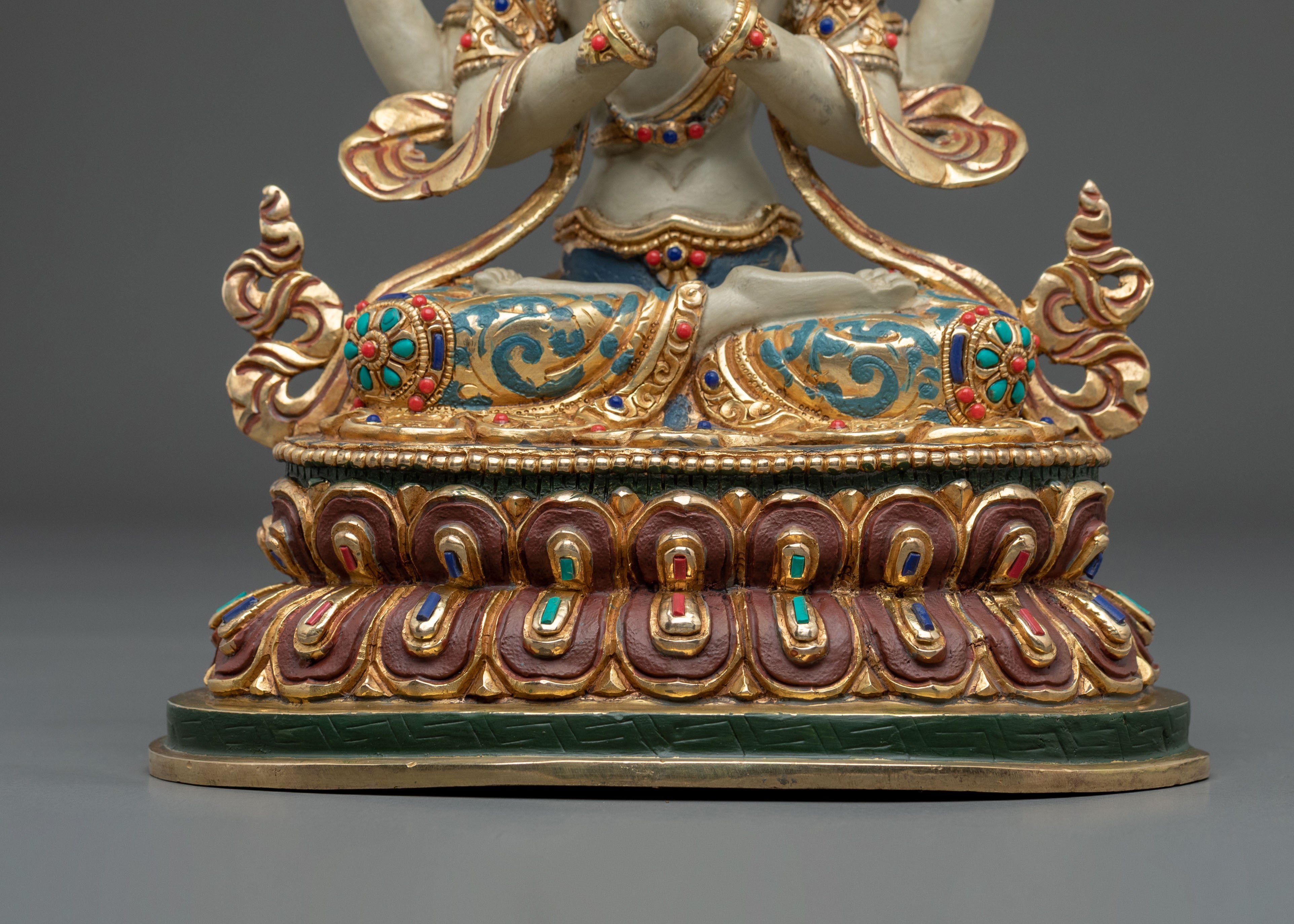 24k Gold Coated Chenrezig Statue | Embodiment of Infinite Compassion