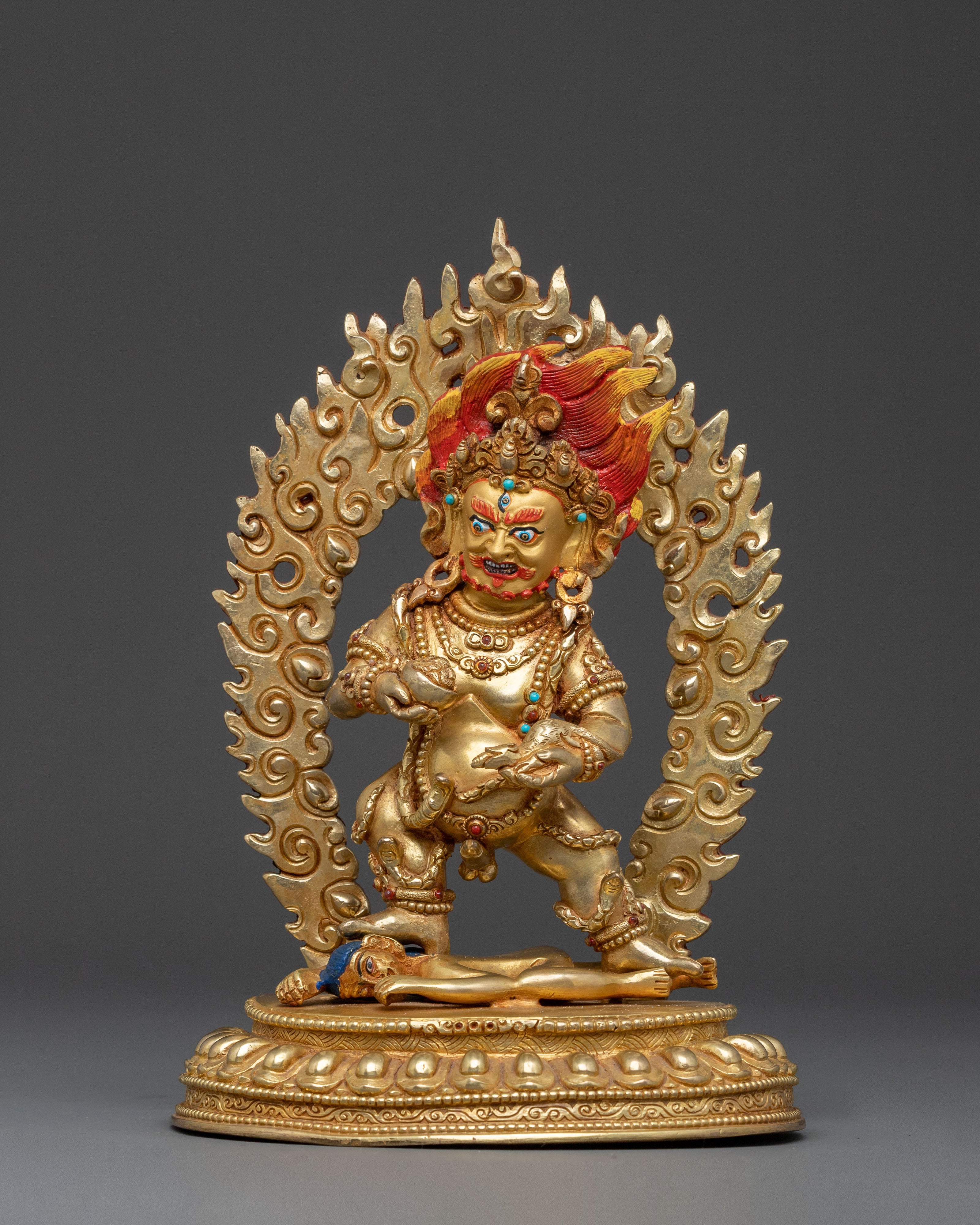 Black Dzambhala Abundance Protector Statue