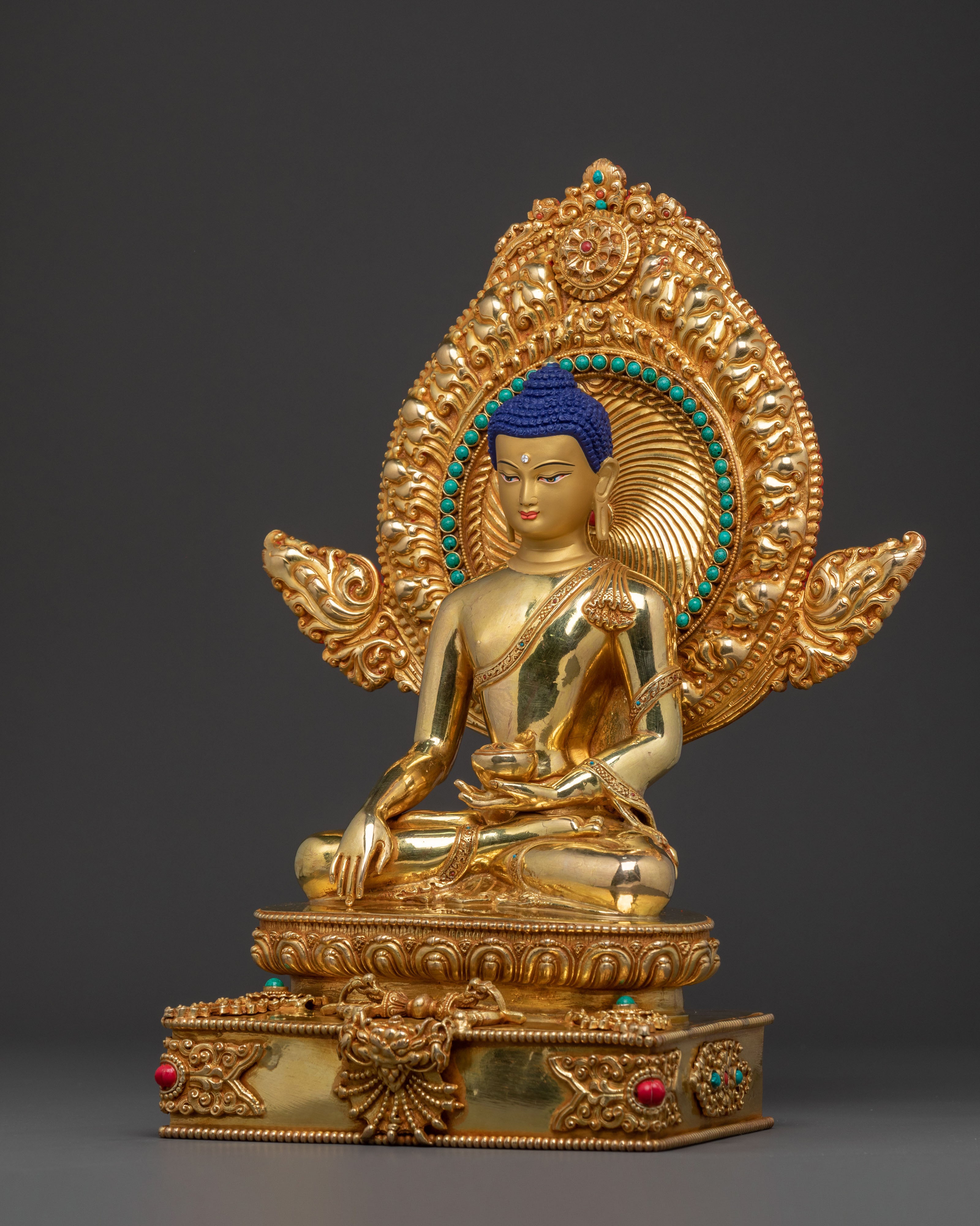 Shakyamuni Buddha Statue on Throne | Sacred Figure