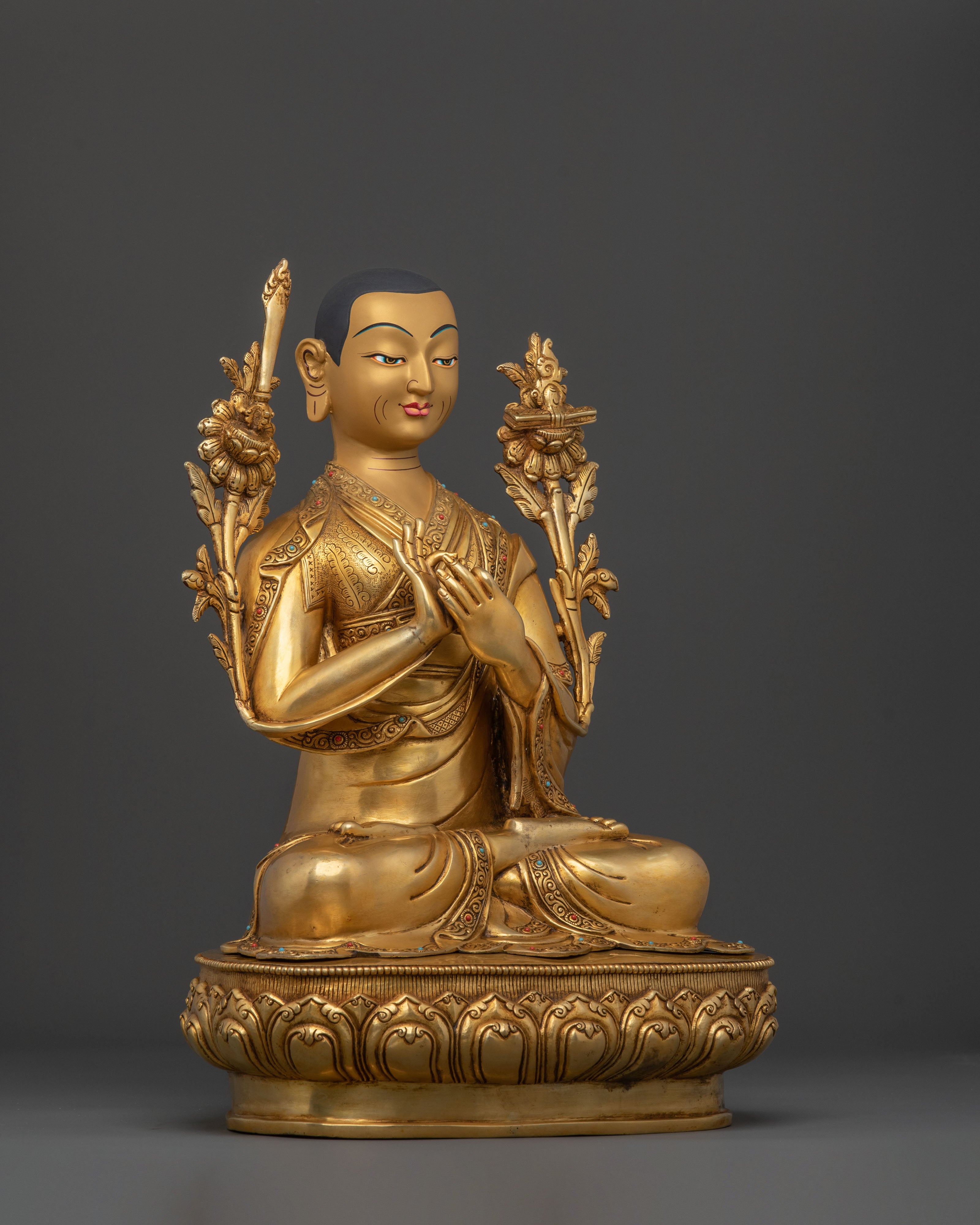 Tsongkhapa Statue with Disciples: Symbol of Wisdom
