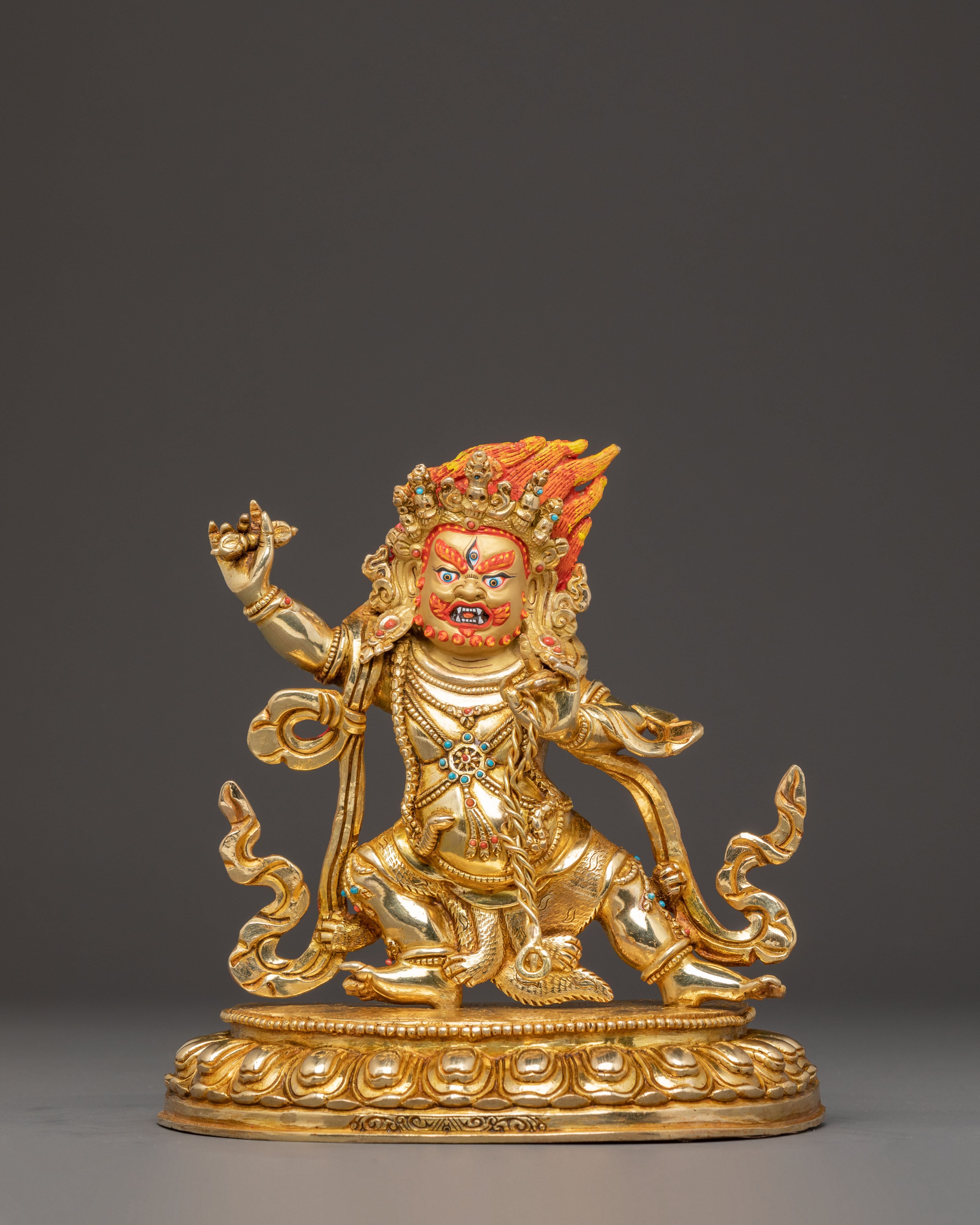 Golden Vajrapani Handcrafted Statue | Wrathful Protector of Wisdom