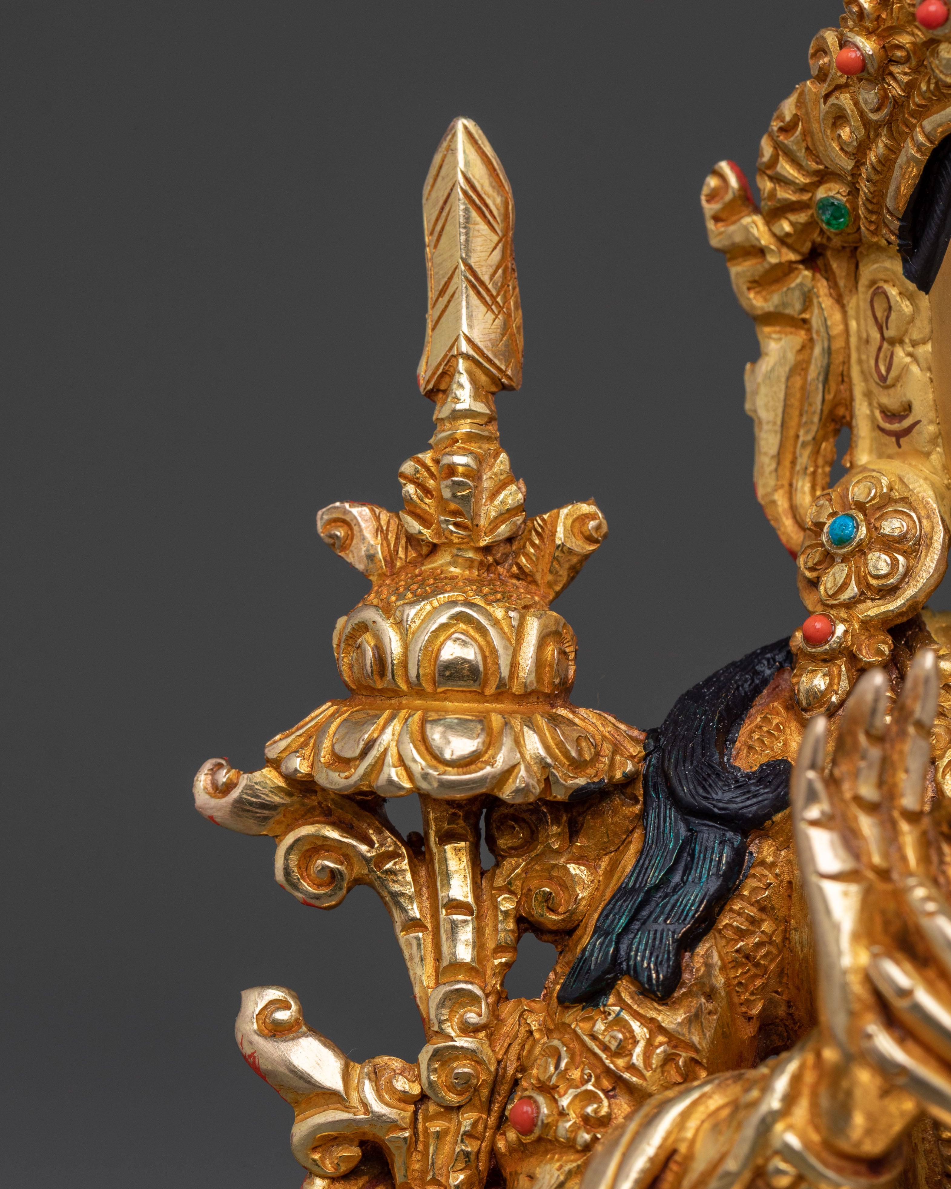 Tikshna Manjushri Statue of Divine Knowledge – 24K Gold Gilded