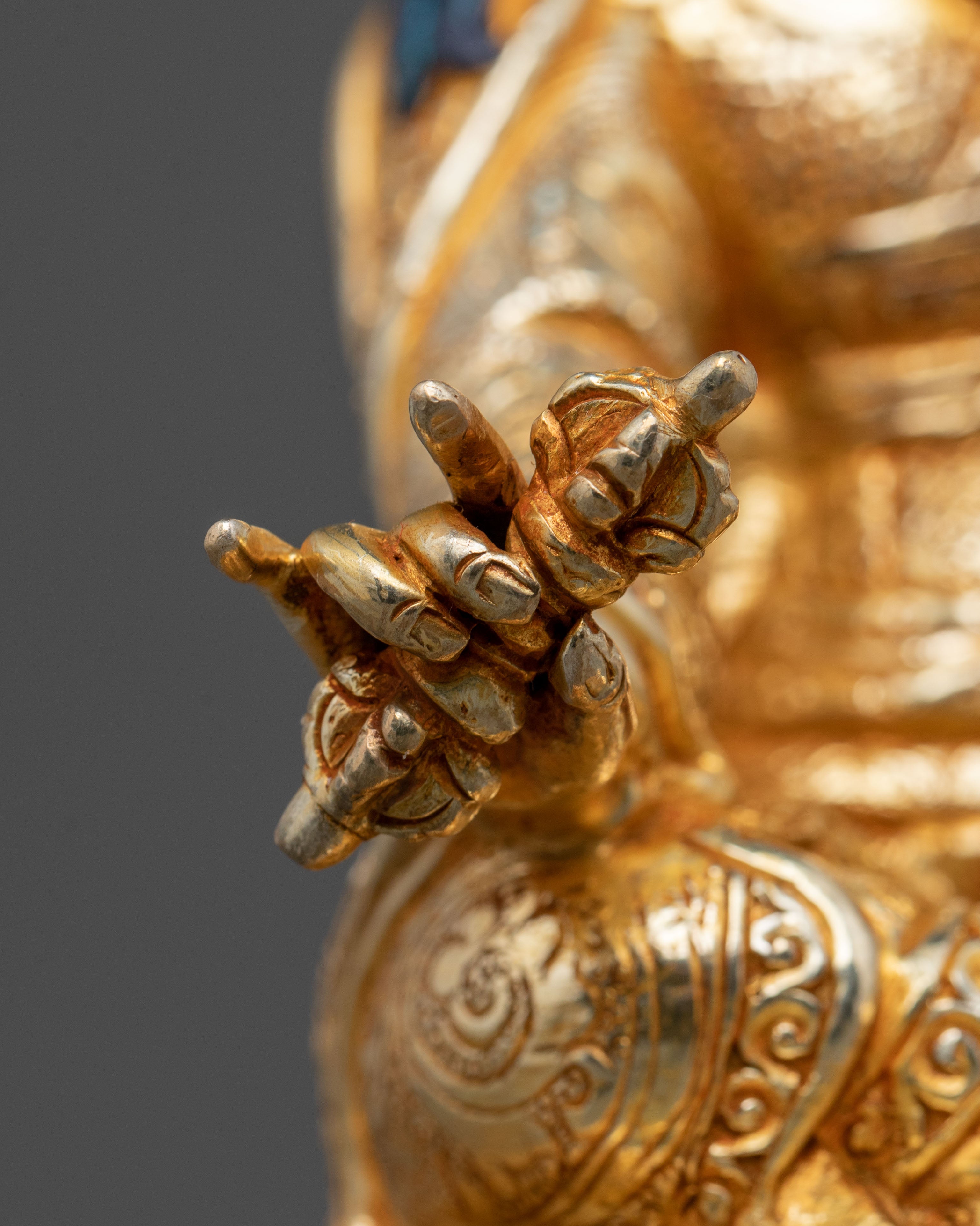 Guru Rinpoche 24K Gold Gilded Spiritual Statue