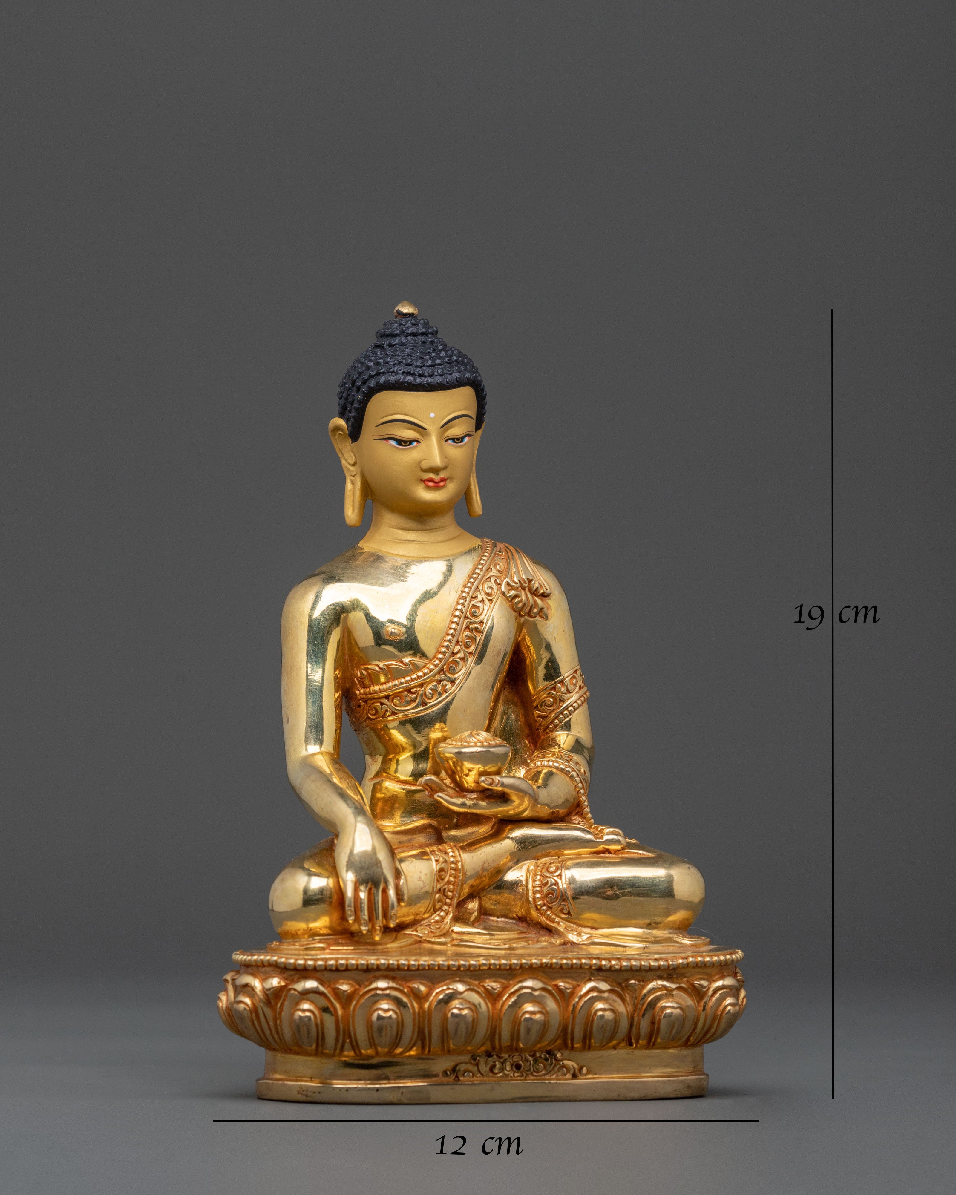 Amitabha Buddha Buddhist Altar Statue – Radiant Gilded Copper