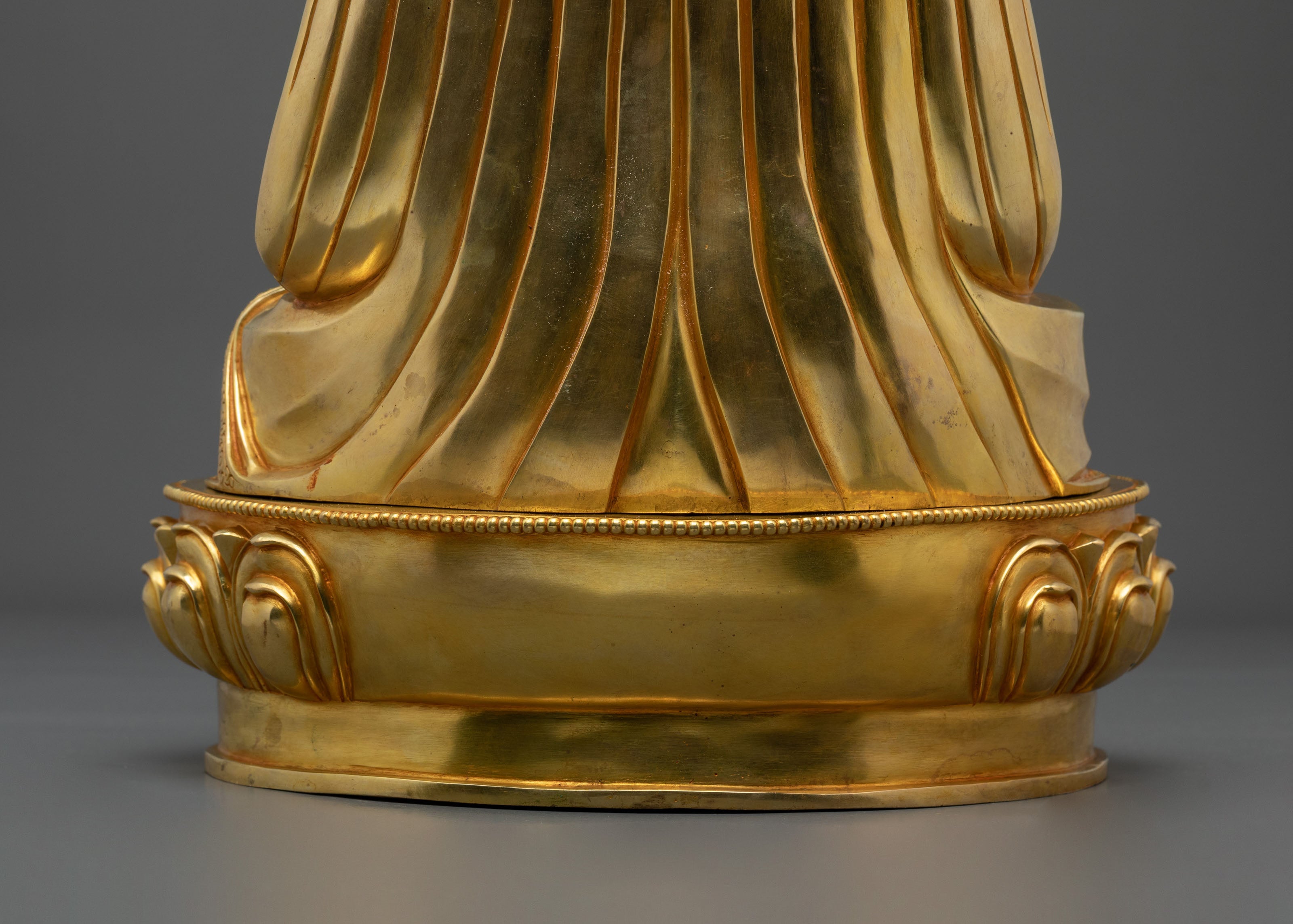 24K Gold Gilded Copper Guru Shapdum Statue | Buddhist Practitioner