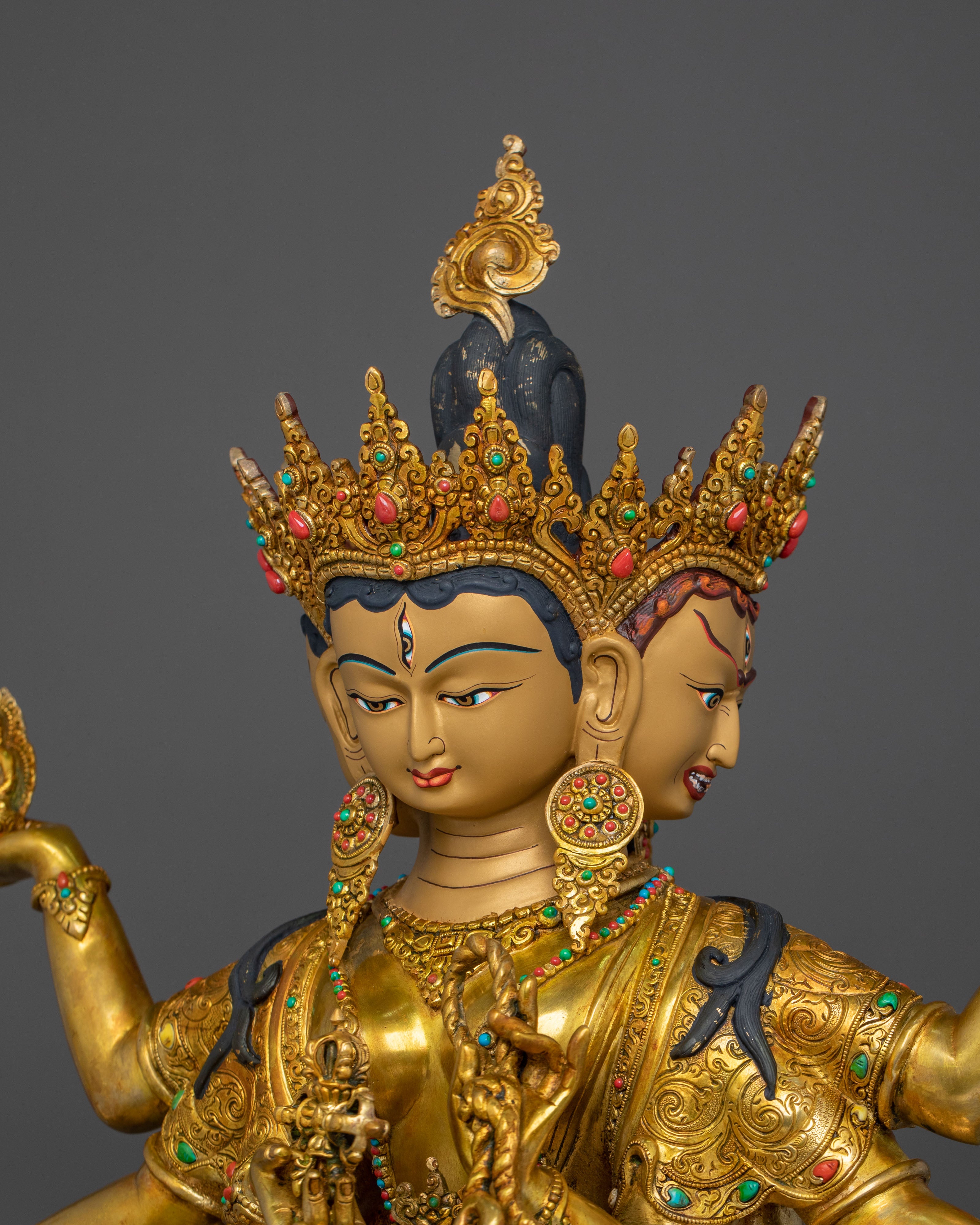 Sacred Namgyalma Sculpture: 24K Gold Gilded