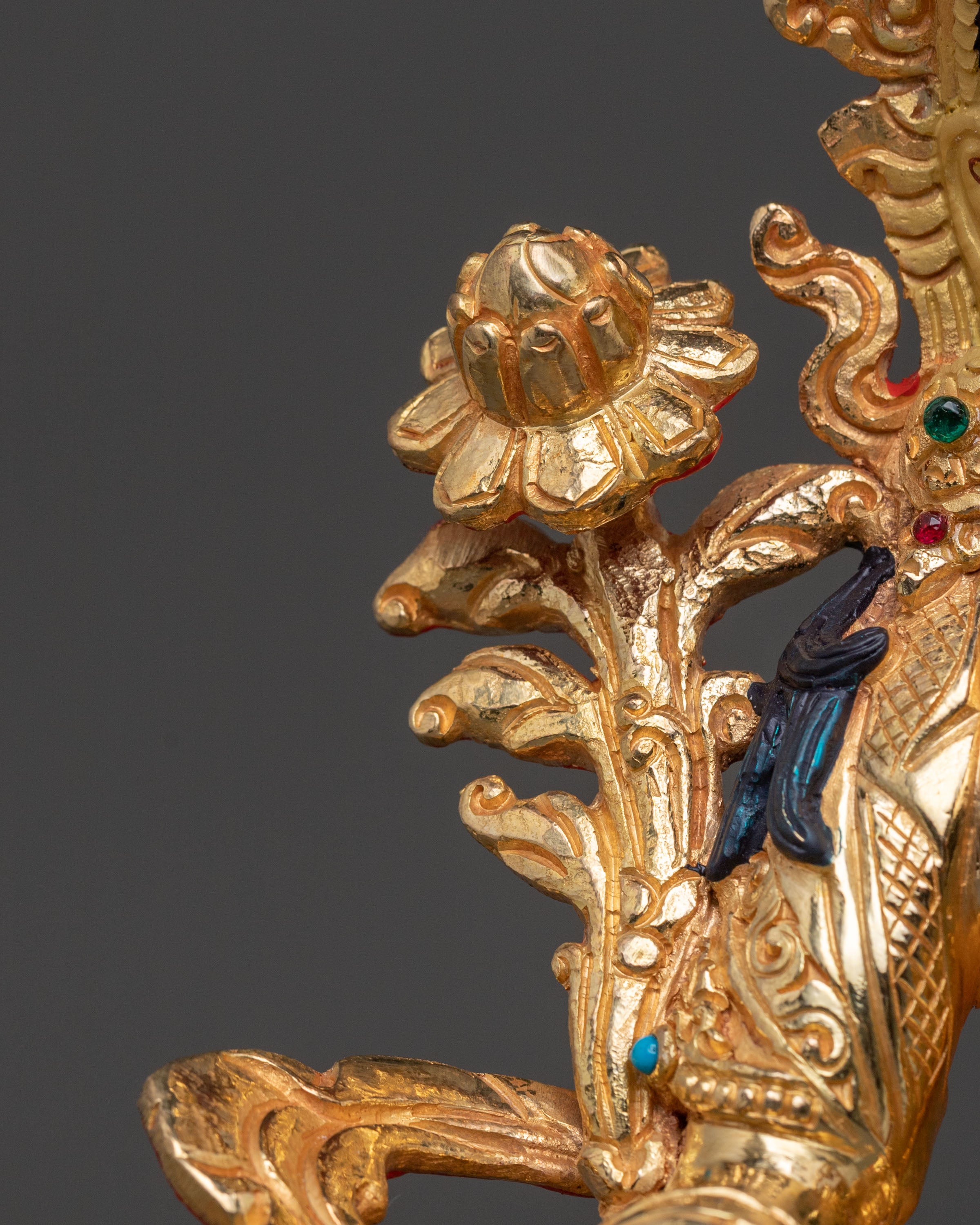 White Tara Figurine | 24K Gold Gilded Healing Goddess