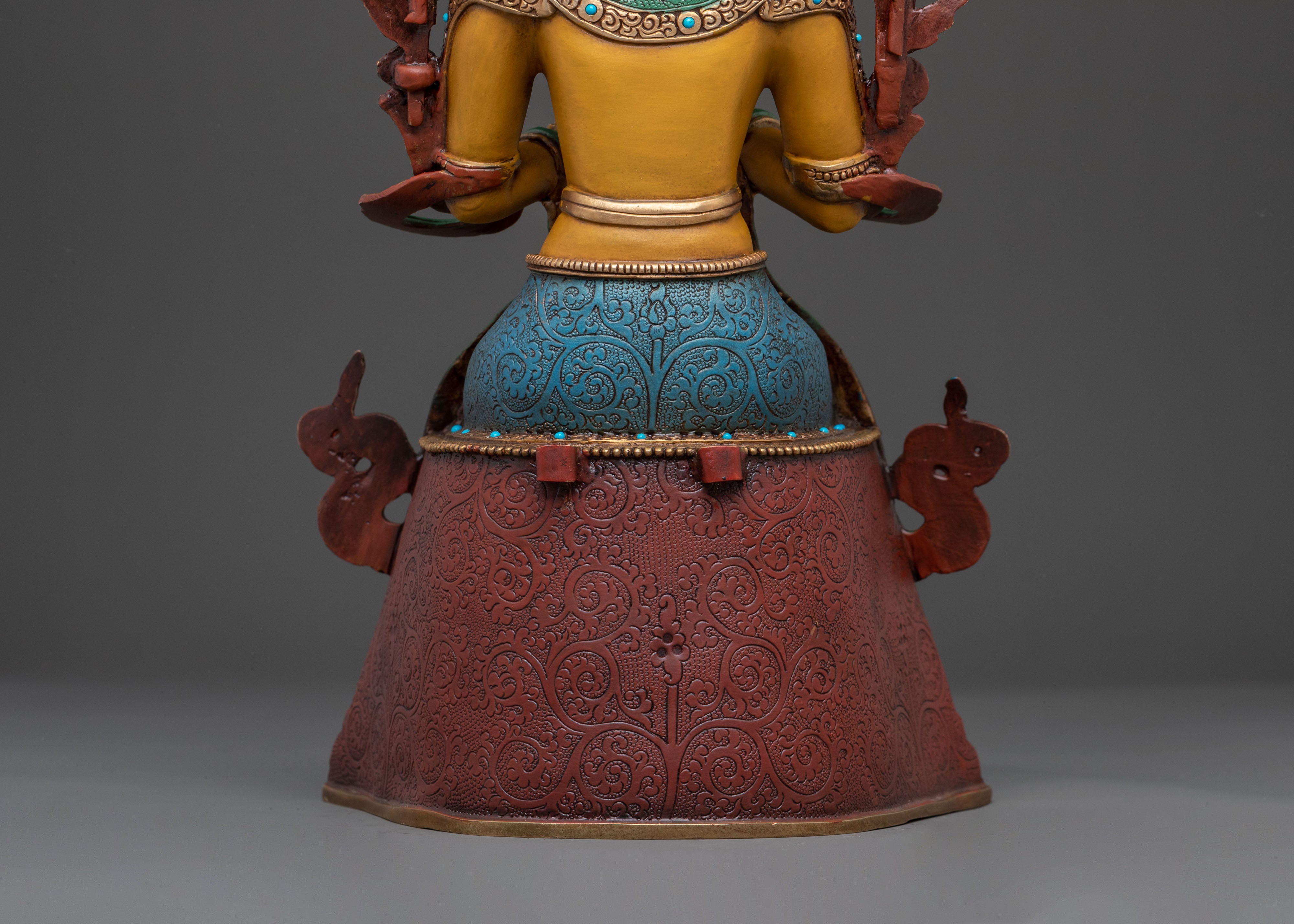 Maitreya Buddha Statue: 24K Gold Gilded Figurine