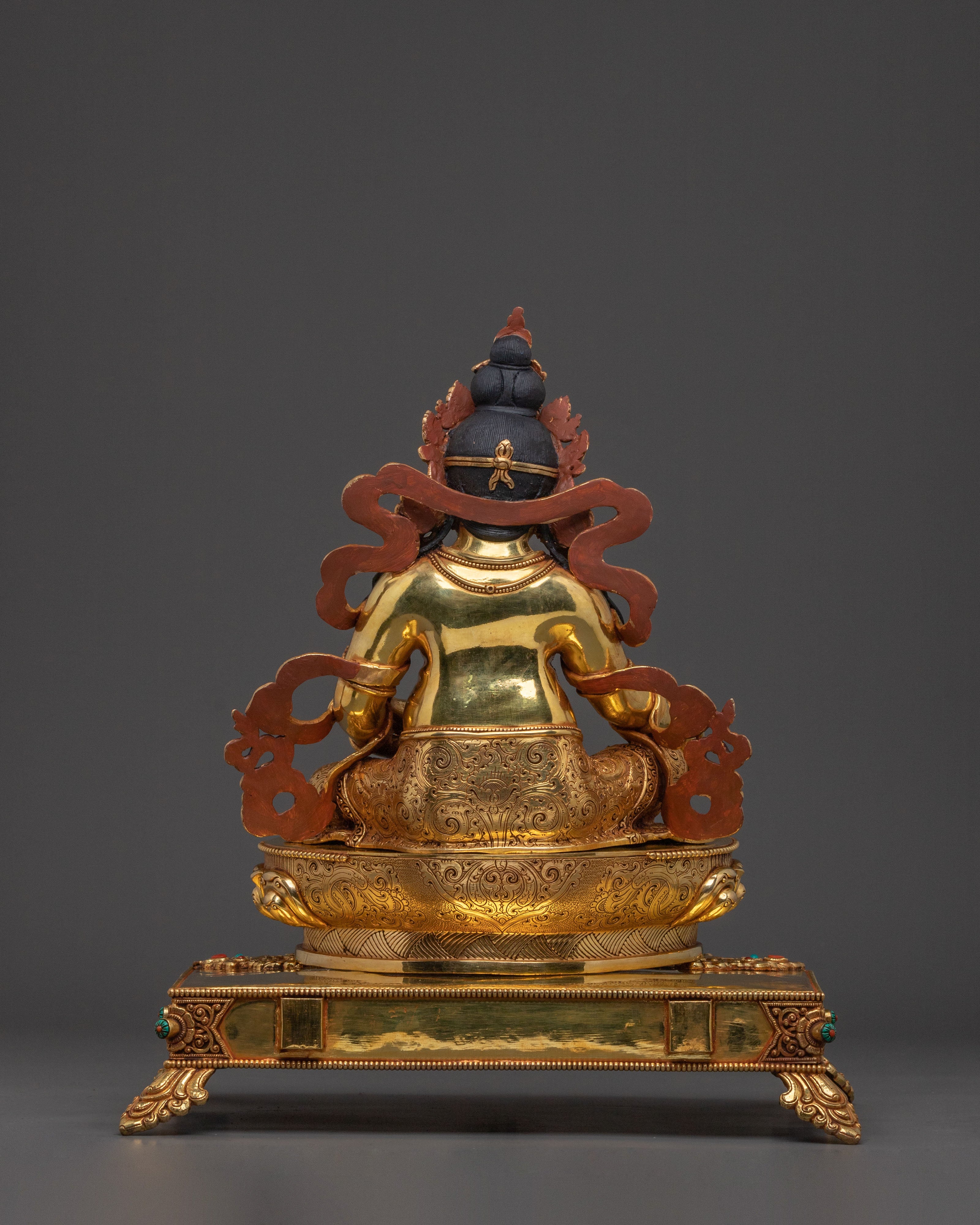 Dzambhala Divine Statue on Throne | Tibetan Wealth Deity