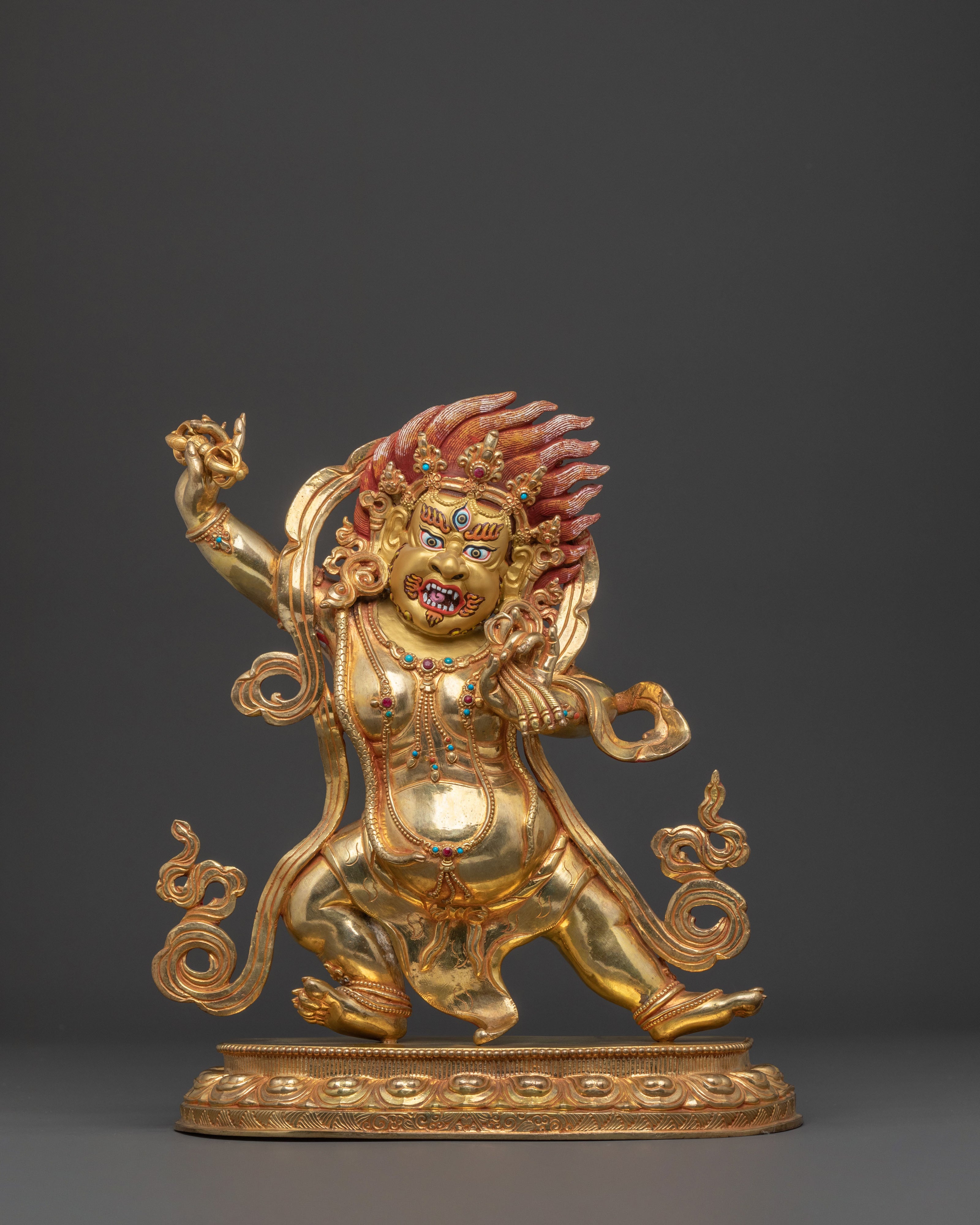 Vajrapani: Handcrafted 24K Gold Gilded Statue