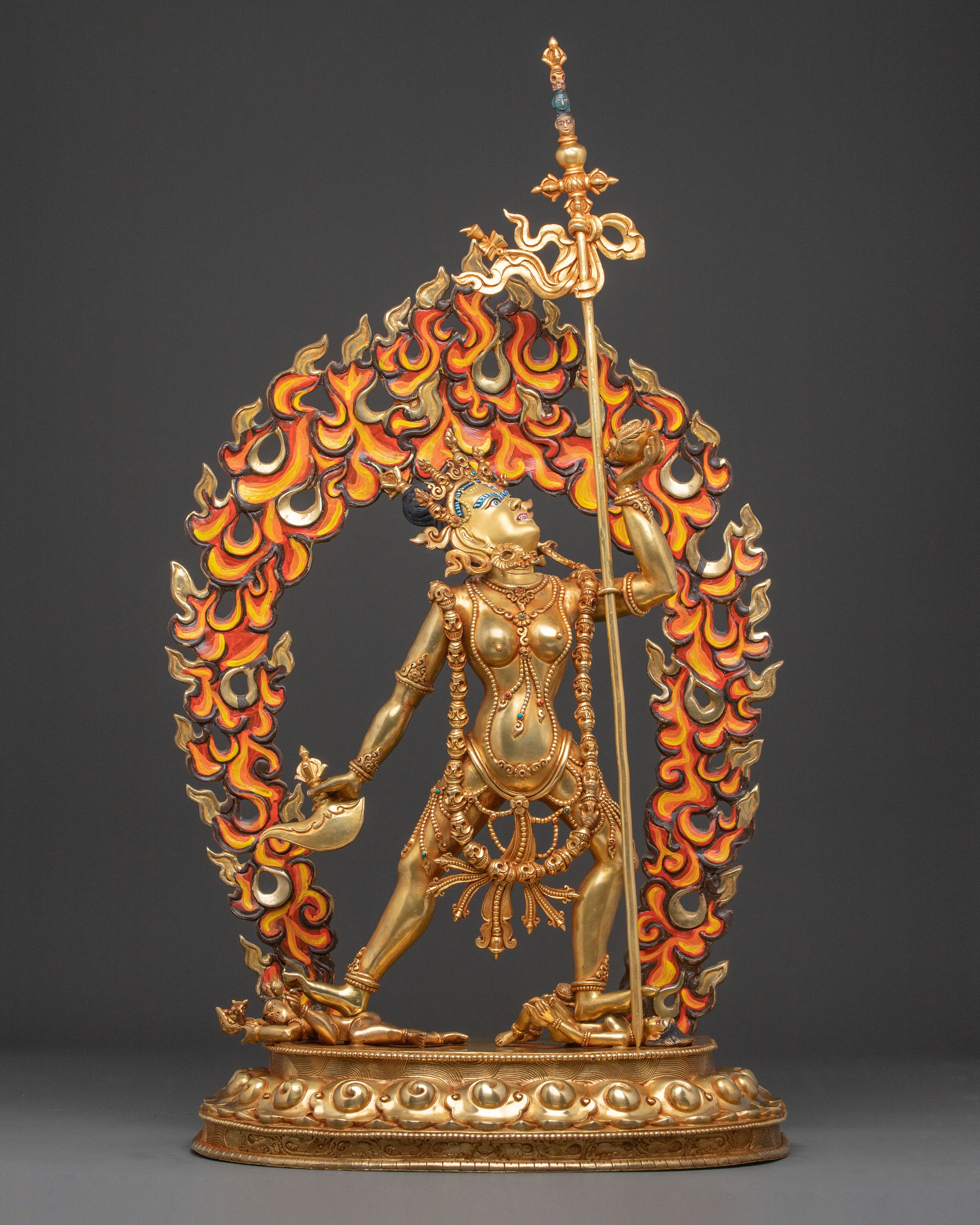 Sacred Vajrayogini Golden Statue – Radiant Himalayan Copper
