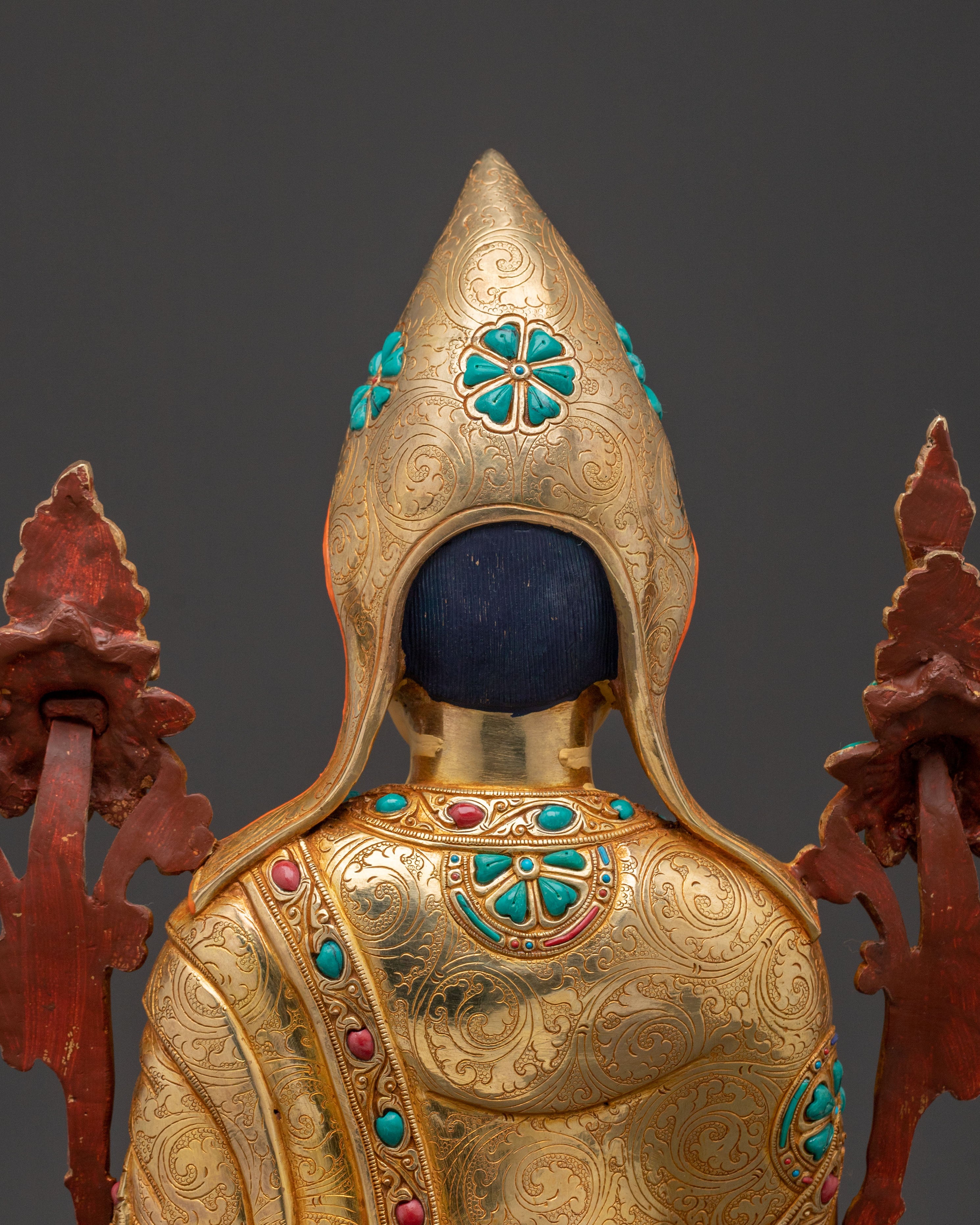 Handcrafted Tsongkhapa Statue – 24K Gold Gilded Masterpiece