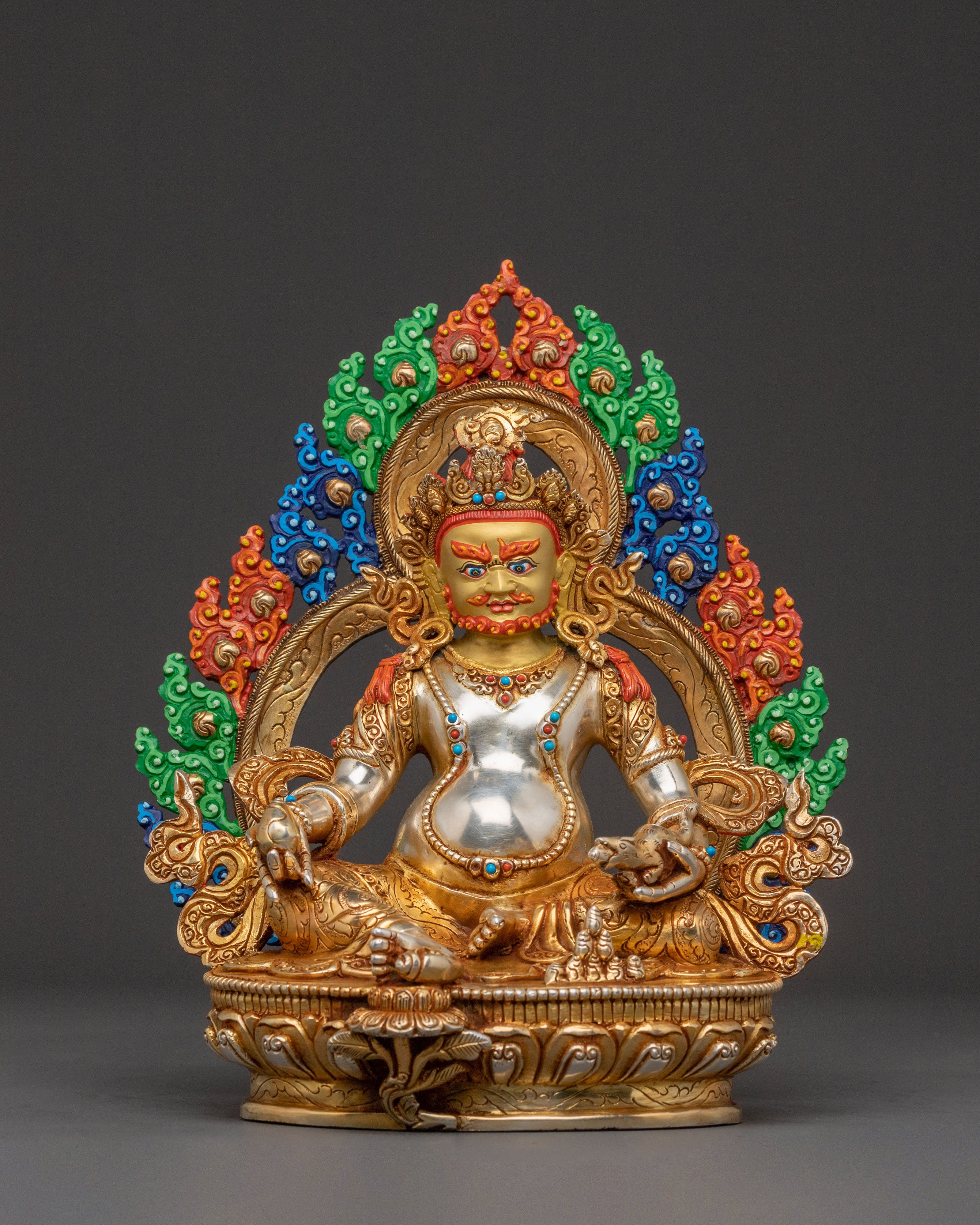 Prosperity Icon Dzambhala Statue | Handcrafted Gold Gilded Statue