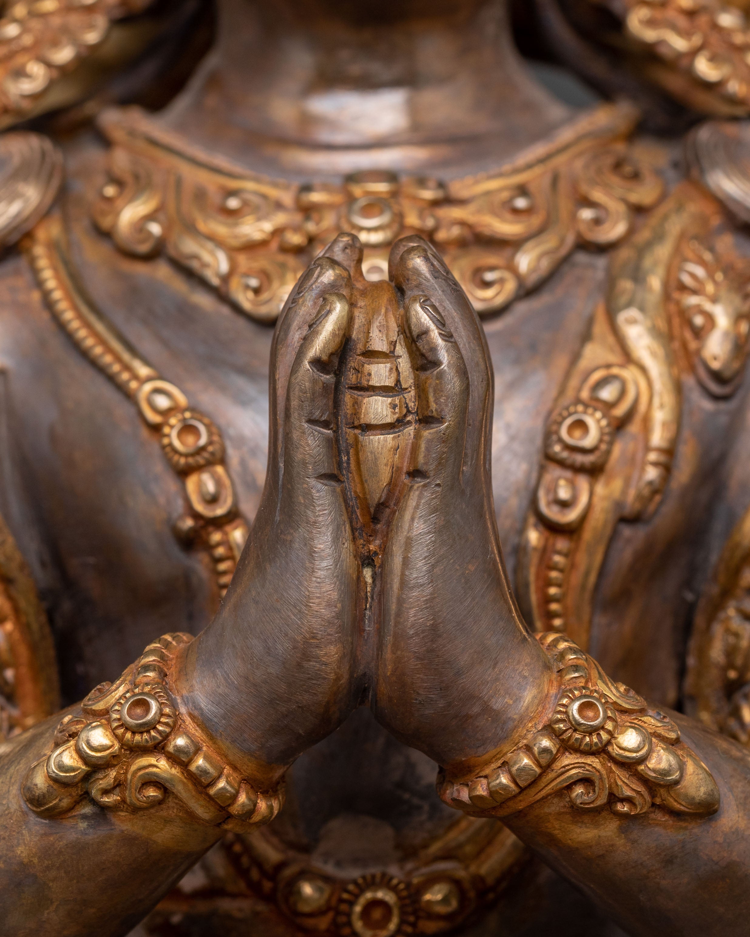 Chenrezig Oxidized Copper Statue | Infinite Compassion