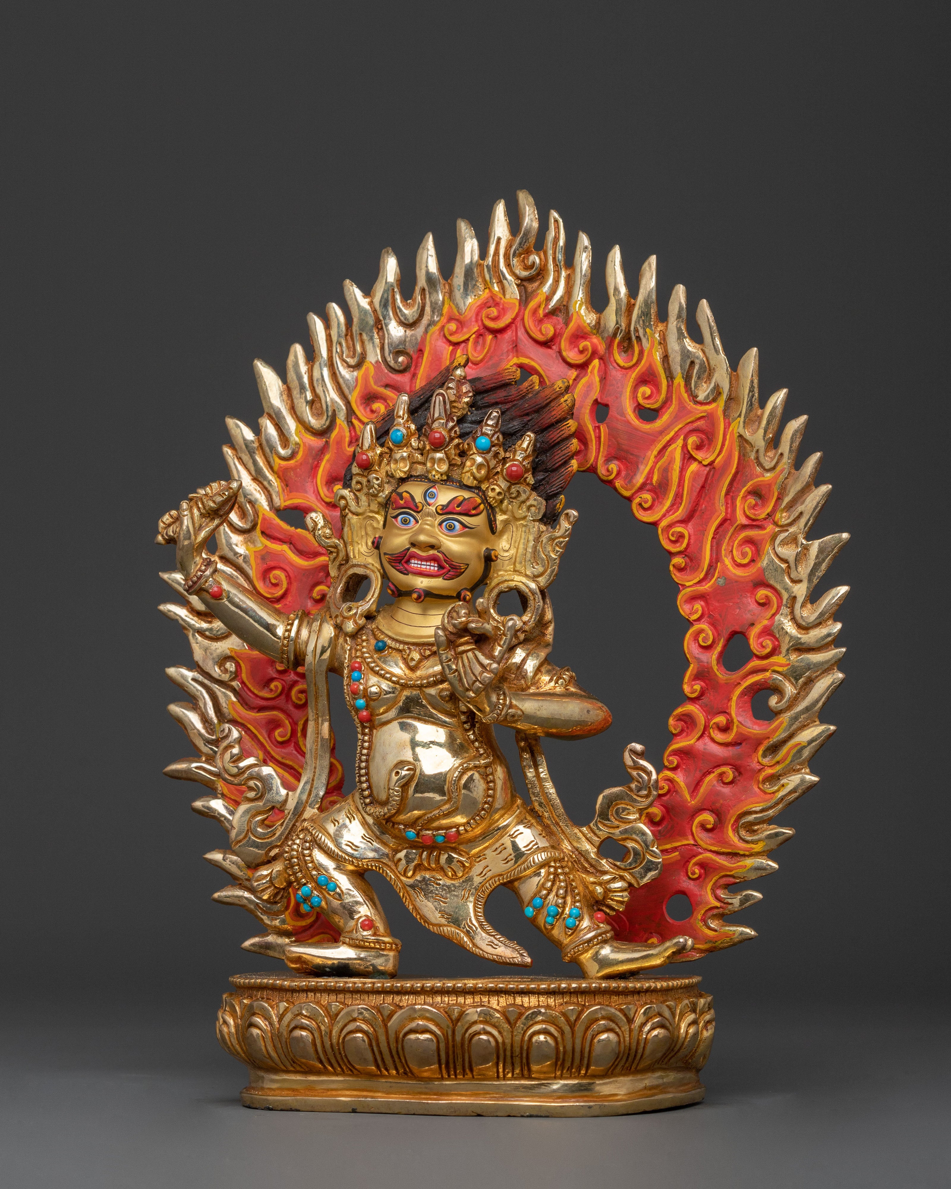 Thunderbolt Holder Vajrapani Icon | Buddhist Wrathful Deity Sculpture