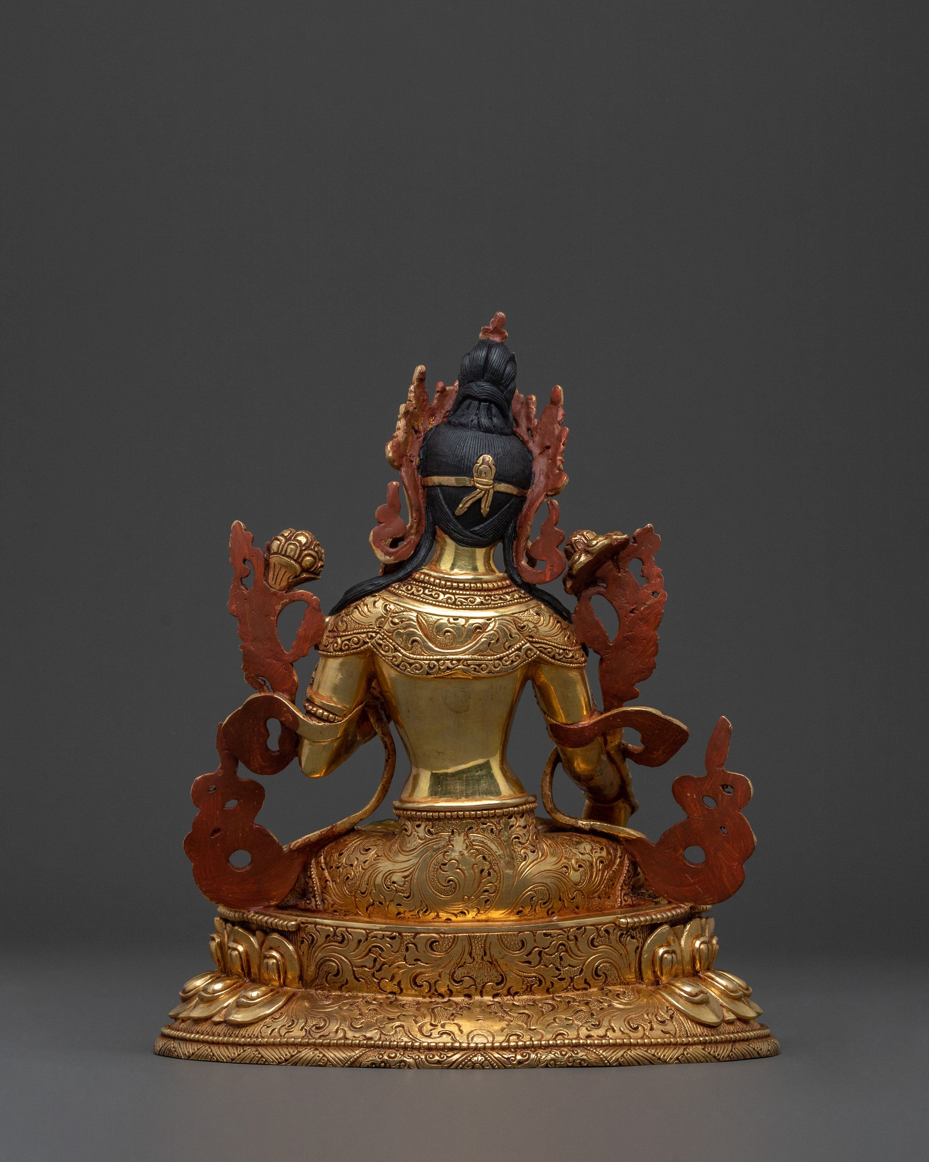 White Tara Figure: 24K Gold Gilded for Spiritual Decor