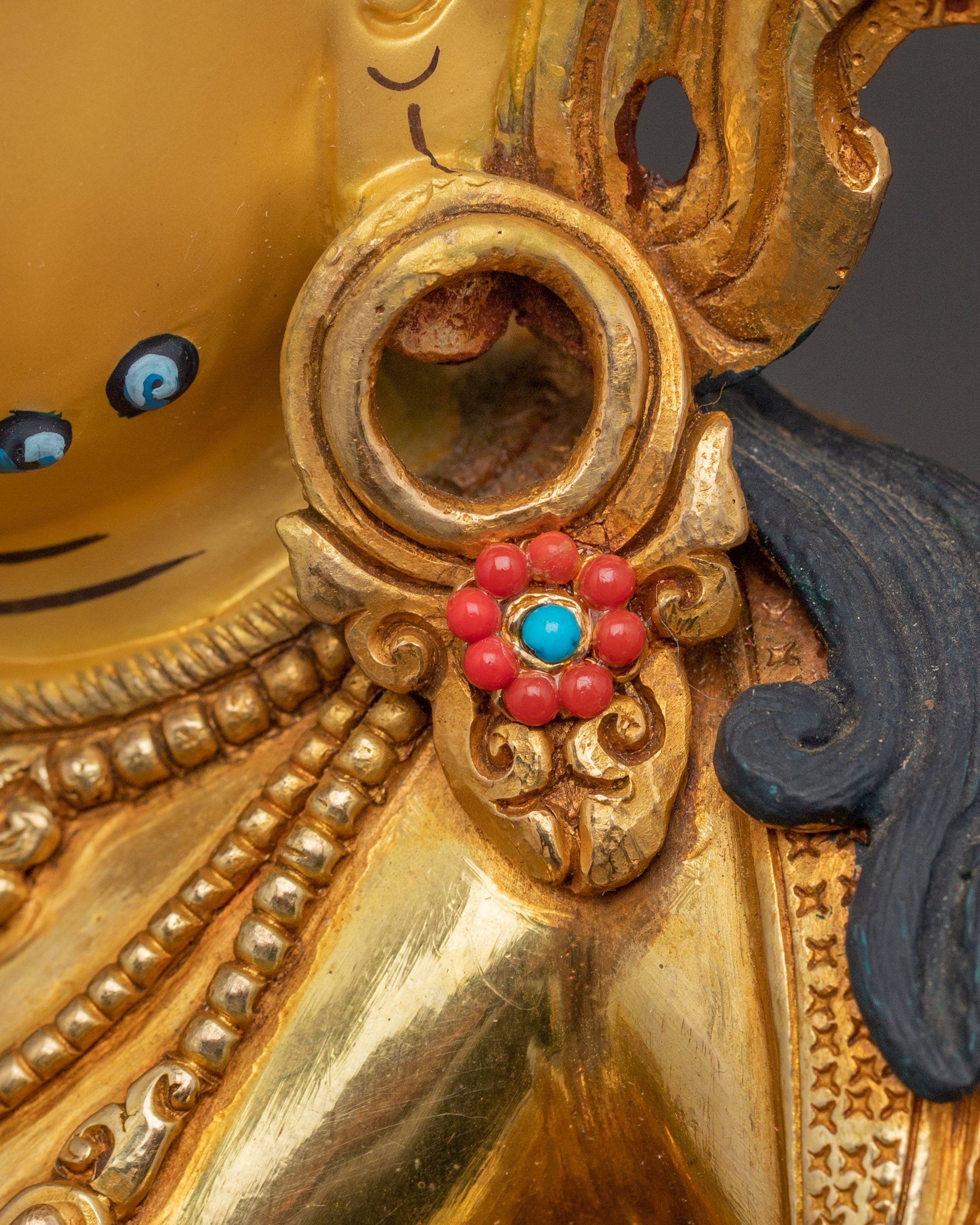 24k Gold Gilded Dzambhala Copper Statue – Prosperity Embodied